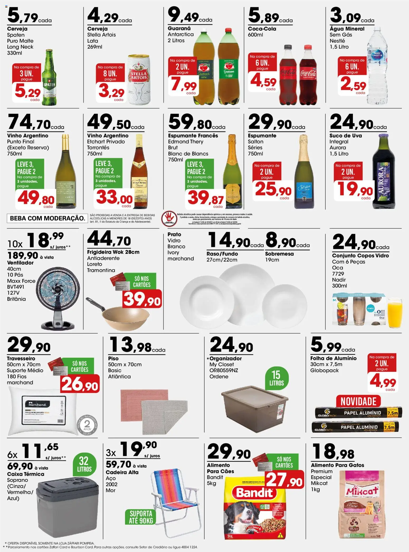 Zaffari Folheto - válido de 26.01.2026 | Página: 3 | Produtos: Frigideira, Travesseiro, Suco, Vinho