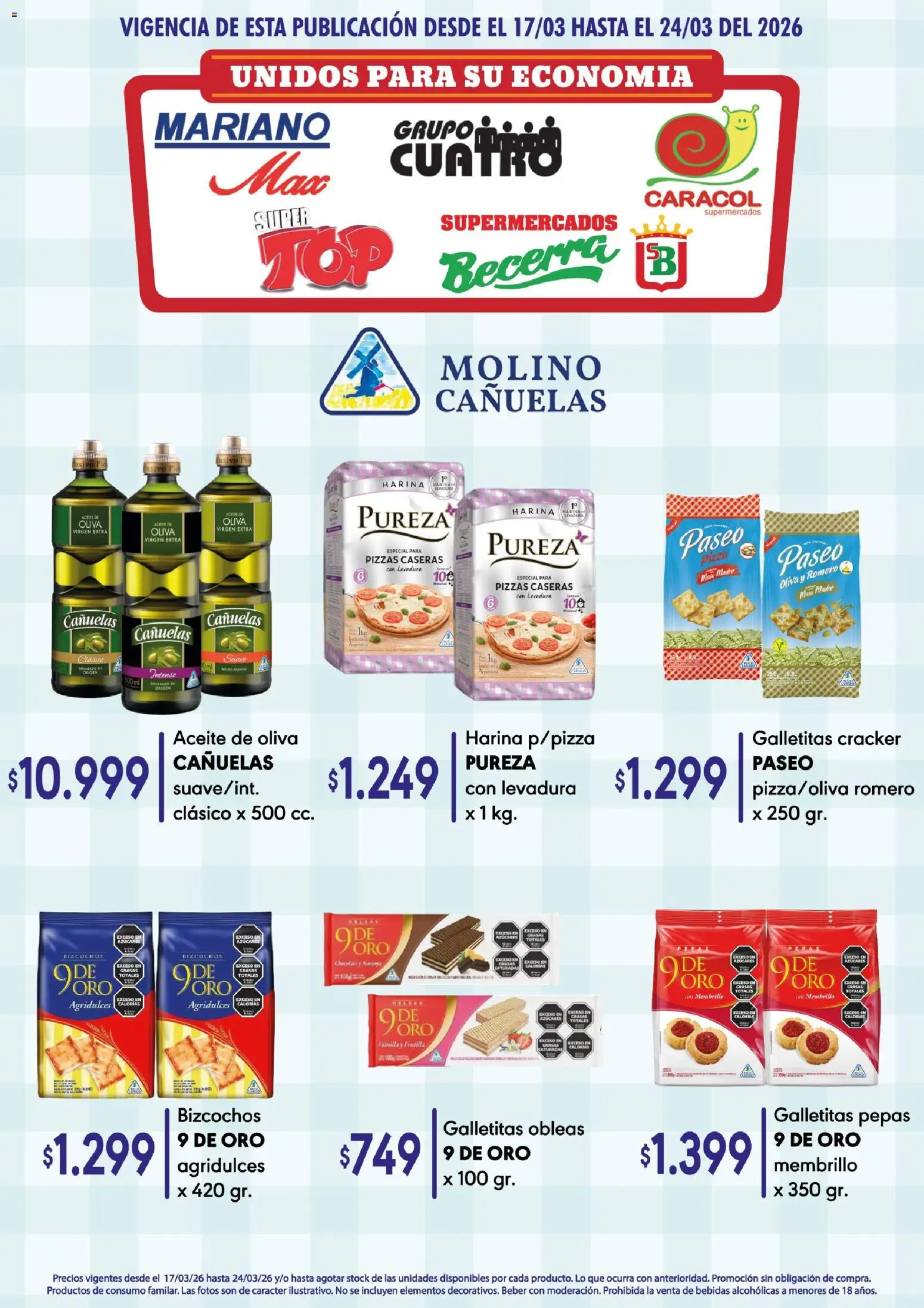Mariano Max - Catálogo │ válido desde el 17.03.2026 | Página: 9 | Productos: Galletitas, Aceite, Oliva, Bizcochos