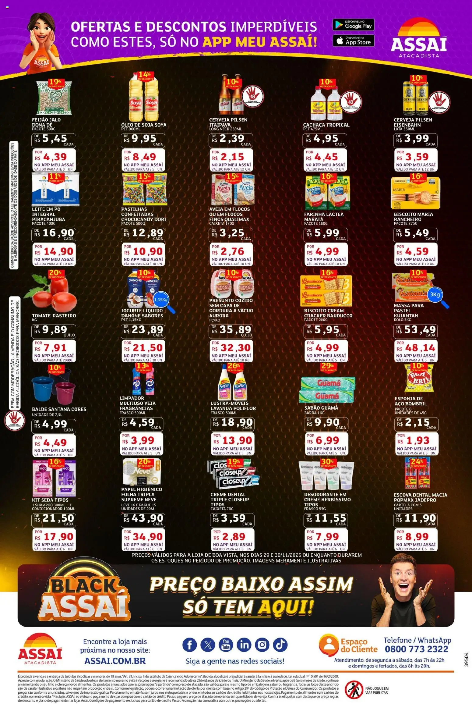 Assaí Atacadista Folheto - válido de 29.11.2025 | Página: 3 | Produtos: Leite, Massa, Baixo, Leite em pó