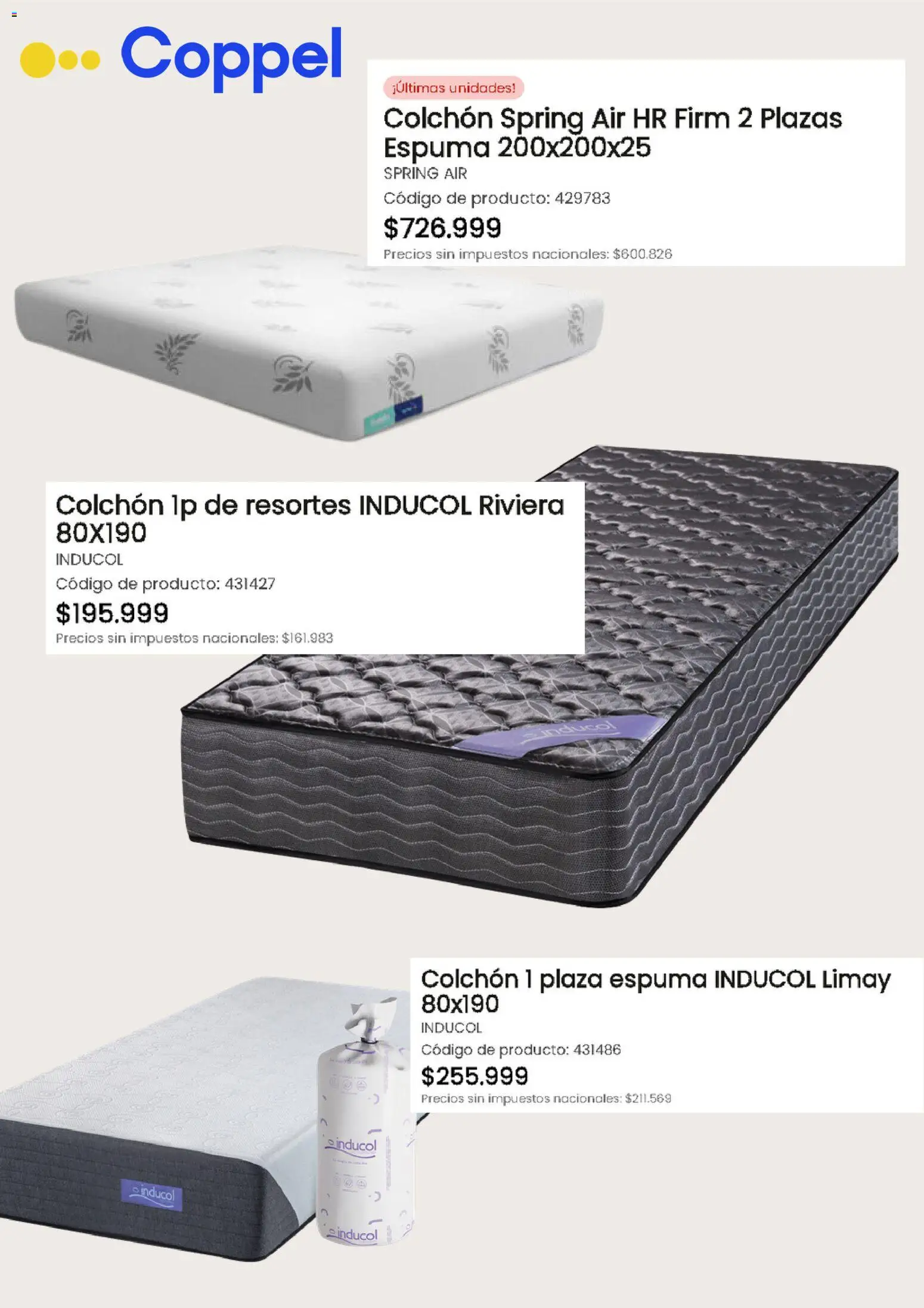 Coppel catálogo │ válido desde el 20.03.2026 | Página: 3 | Productos: Colchón, Espuma