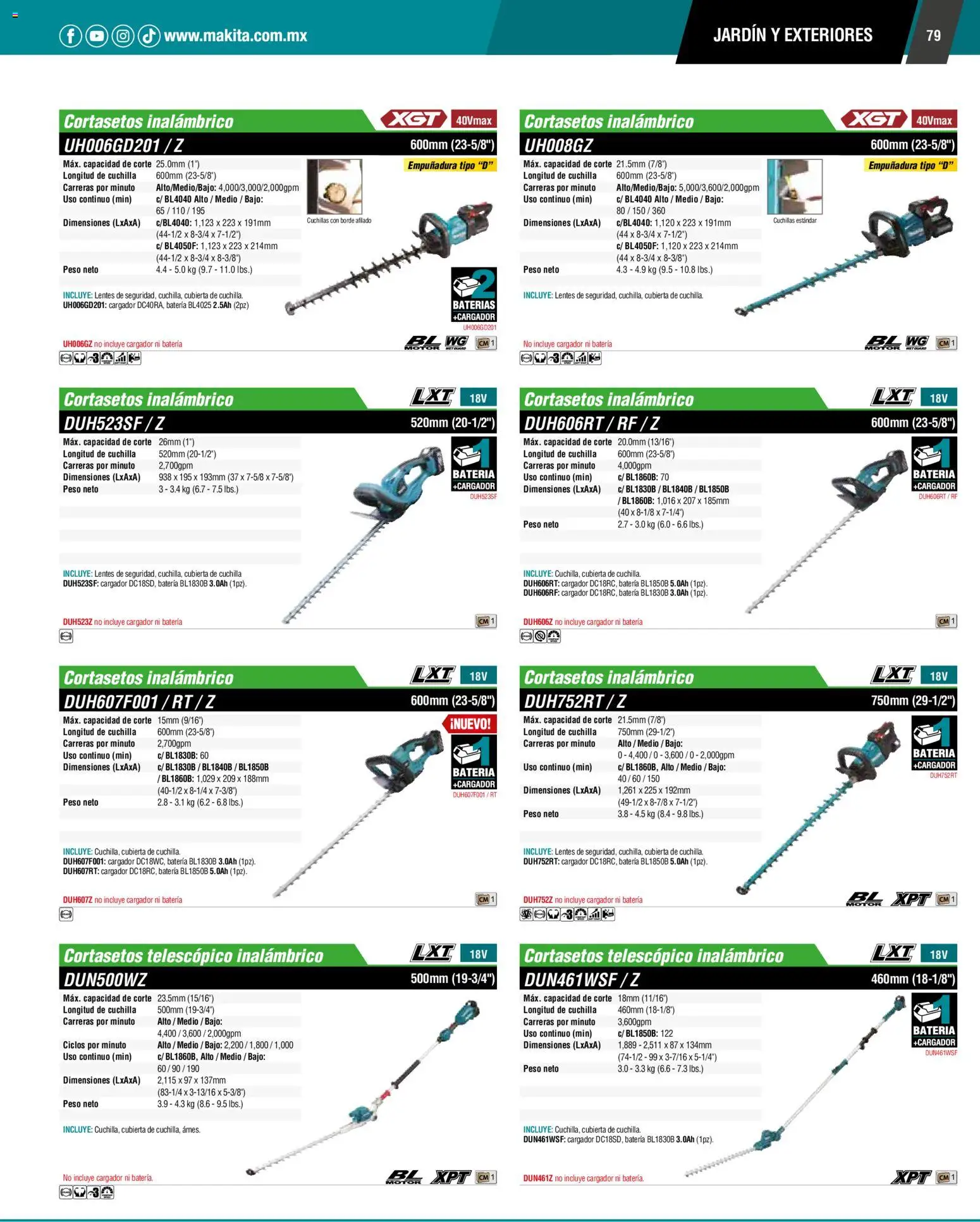 Nuevas ofertas de Makita válidas en toda la República Mexicana desde el 01.01.2024. ¡Encuentra las mejores ofertas en Makita catálogo General! | Página: 79 | Productos: Lentes, Cargador, Batería