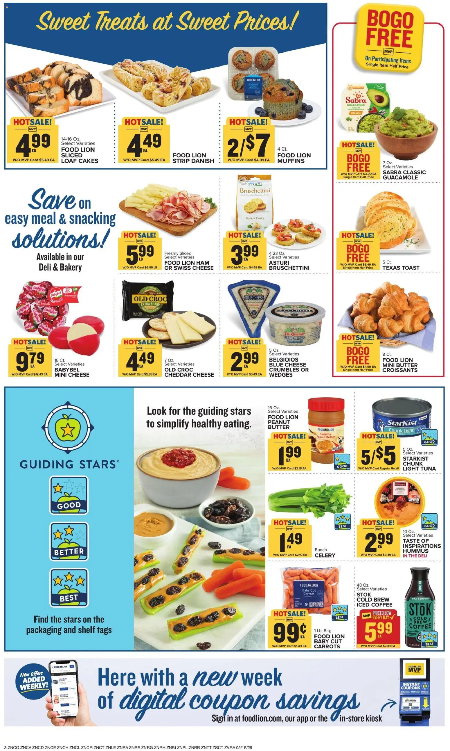 Food Lion Weekly Ad - valid from 18.02.2026 | Page: 4 | Products: Shelf, Cheese, Garlic, Croissants
