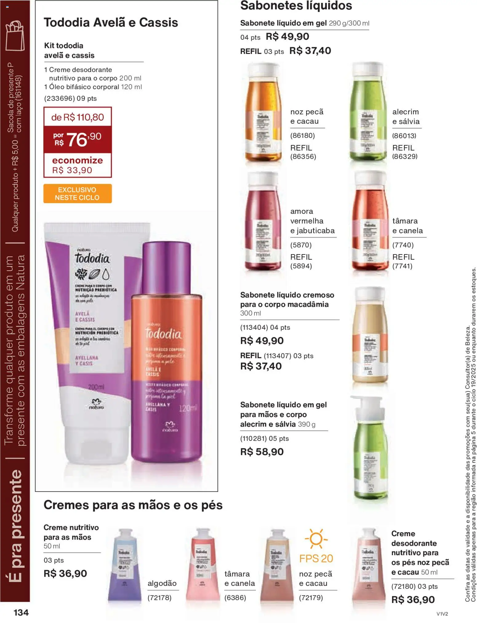 Natura Folheto - válido de 26.11.2025 | Página: 134 | Produtos: Óleo, Sabonete, Algodão, Canela