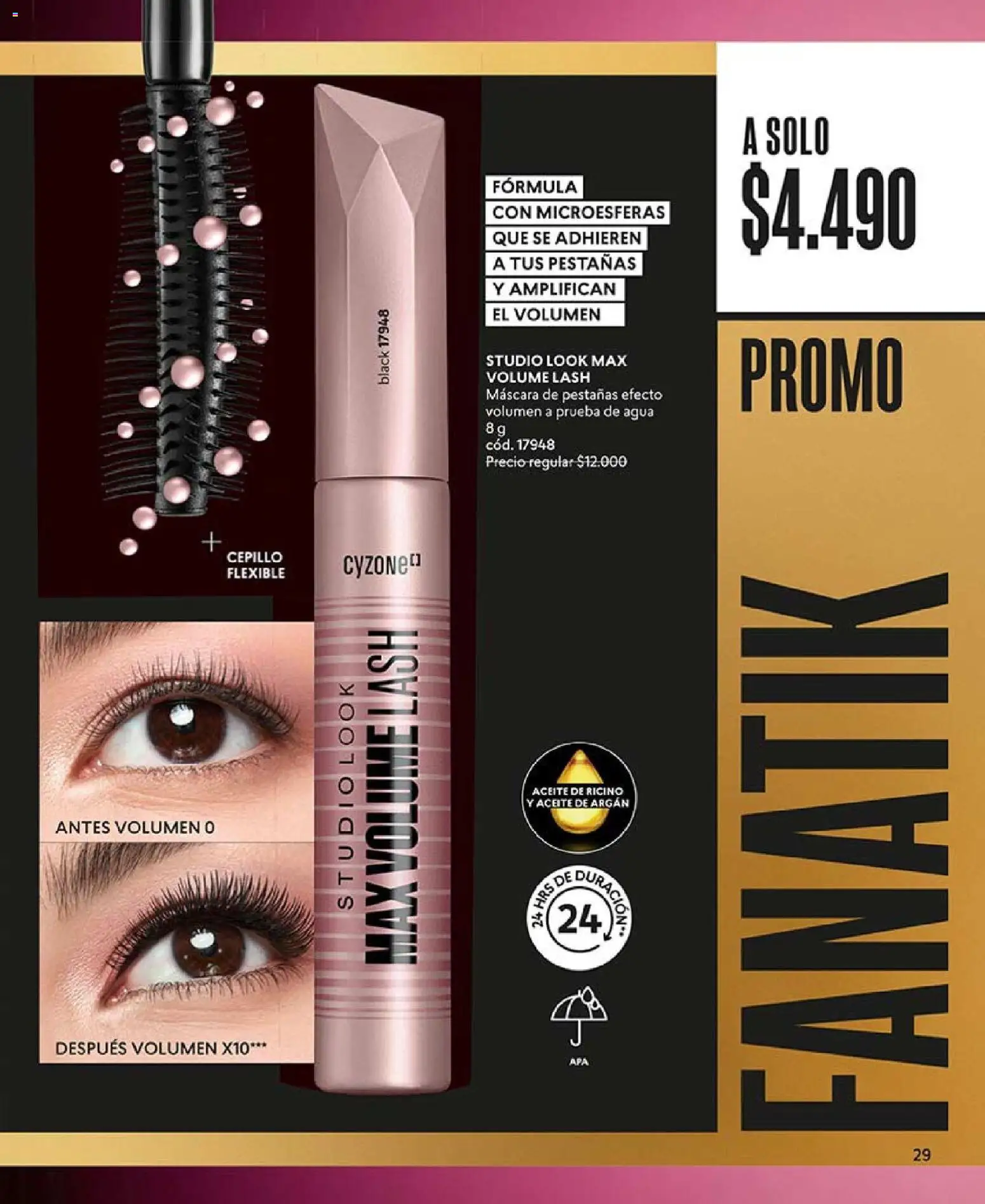 Catálogo CyZone Campaña 18 │ válido desde el 01.12.2025 | Página: 29 | Productos: Agua, Cepillo, Máscara, Aceite