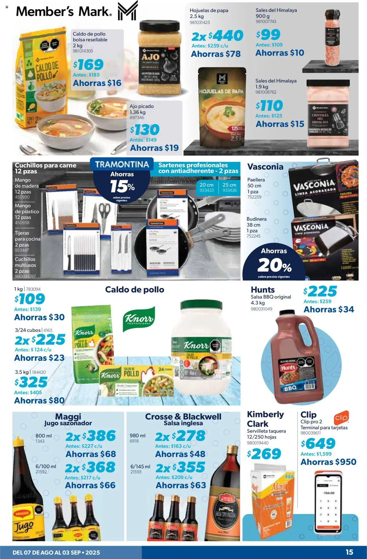 Nuevas ofertas de Sam's Club válidas en toda la República Mexicana desde el 07.08.2025. ¡Encuentra las mejores ofertas en Sam's Club - Catálogo Productos Especiales! | Página: 15 | Productos: Pollo, Jugo, Sales, Cocina