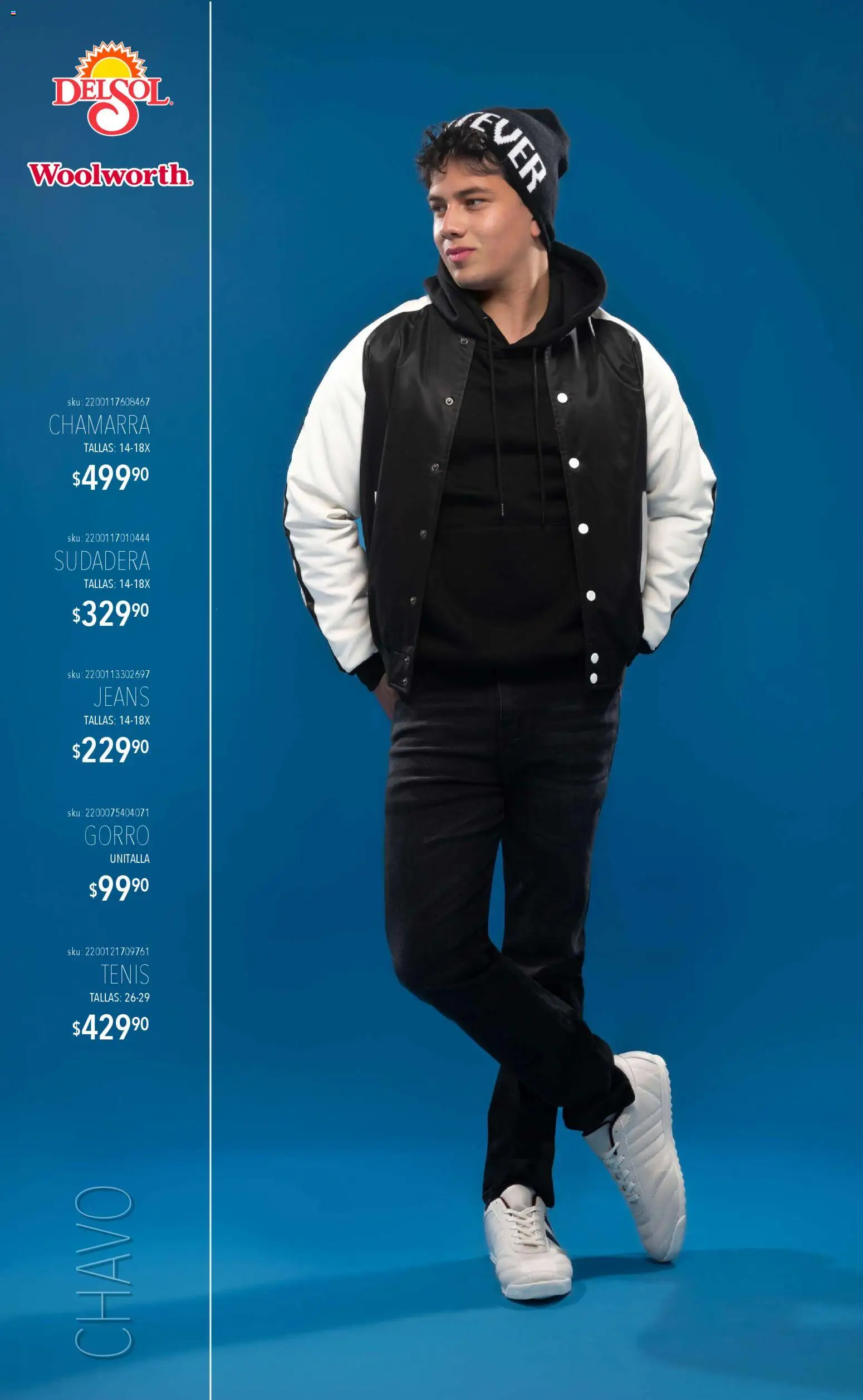 Nuevas ofertas de Del Sol y Woolworth válidas en toda la República Mexicana desde el 06.11.2025. ¡Encuentra las mejores ofertas en Del Sol y Woolworth catálogo Luce el Invierno! | Página: 11 | Productos: Tenis, Chamarra, Sudadera