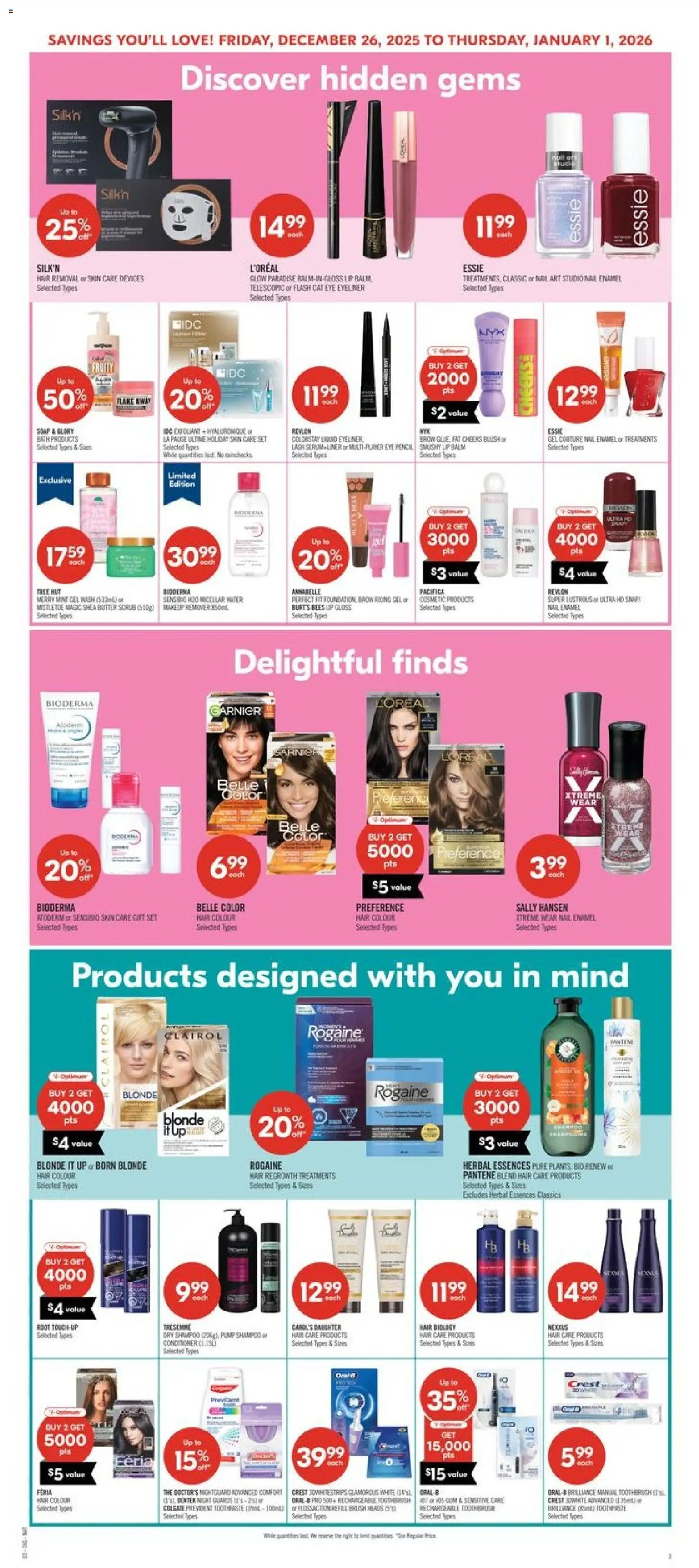Shoppers flyer valid from 26.12.2025 | Page: 14 | Products: Lip gloss, Shampoo, Soap, Bath
