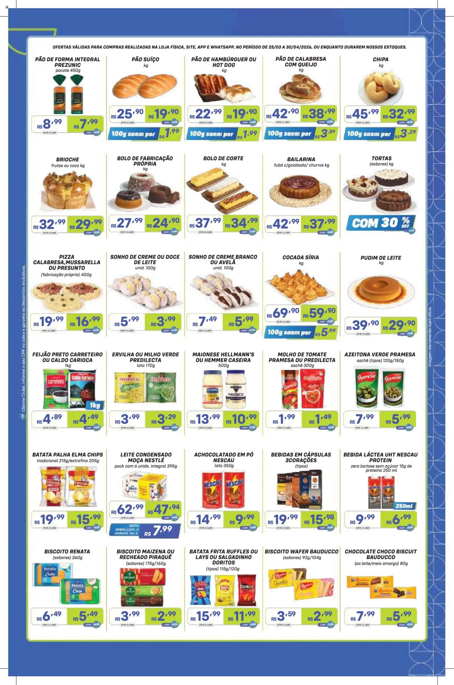 Prezunic Folheto - válido de 25.03.2026 | Página: 3 | Produtos: Chocolate, Presunto, Pizza, Batata palha