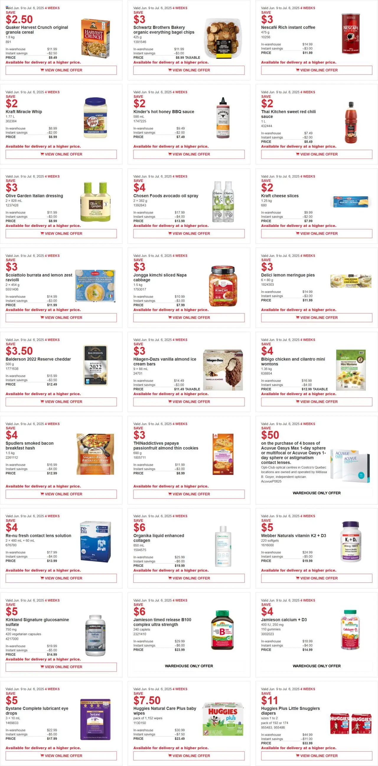 Costco flyer valid from 09.06.2025 | Page: 3 | Products: Chips, Cookies, Coffee, Chicken