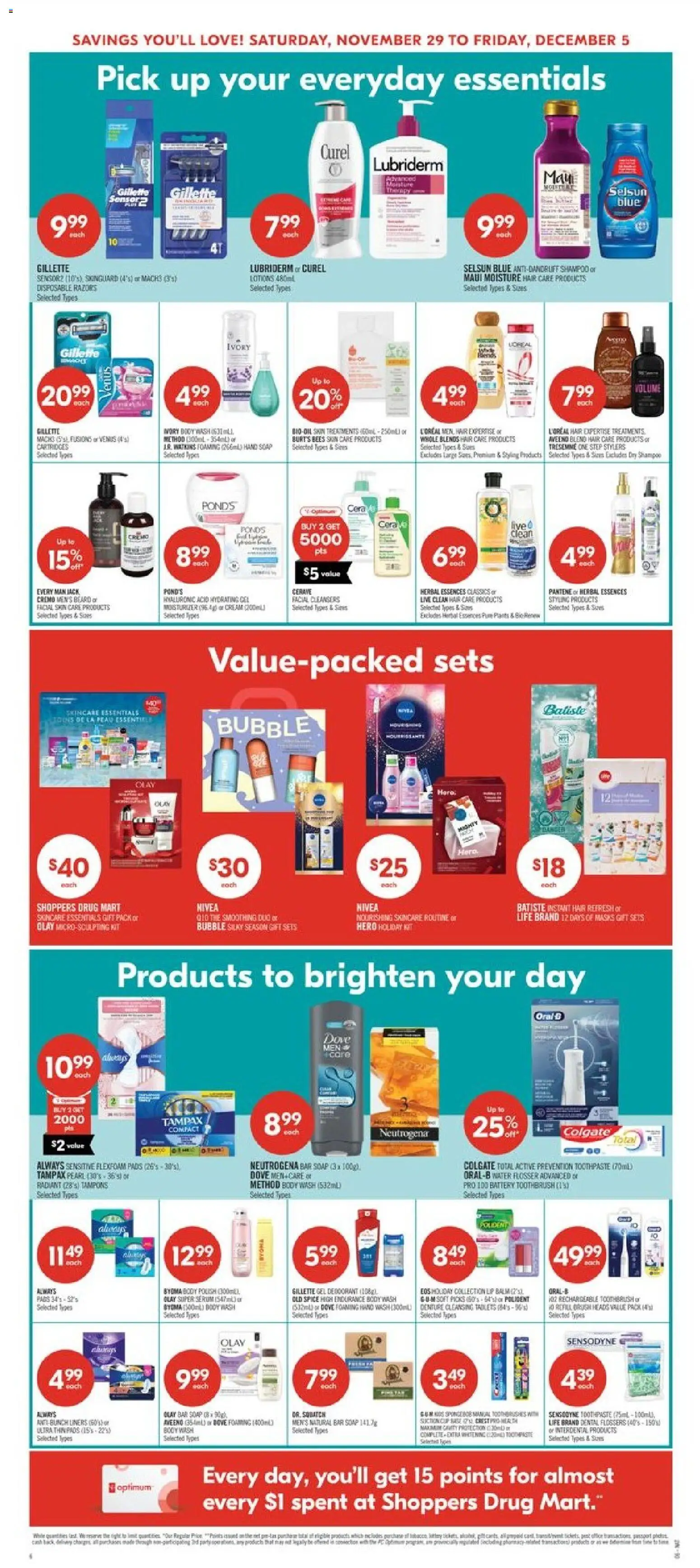Shoppers flyer valid from 29.11.2025 | Page: 14 | Products: Cream, Shampoo, Deodorant, Toothpaste