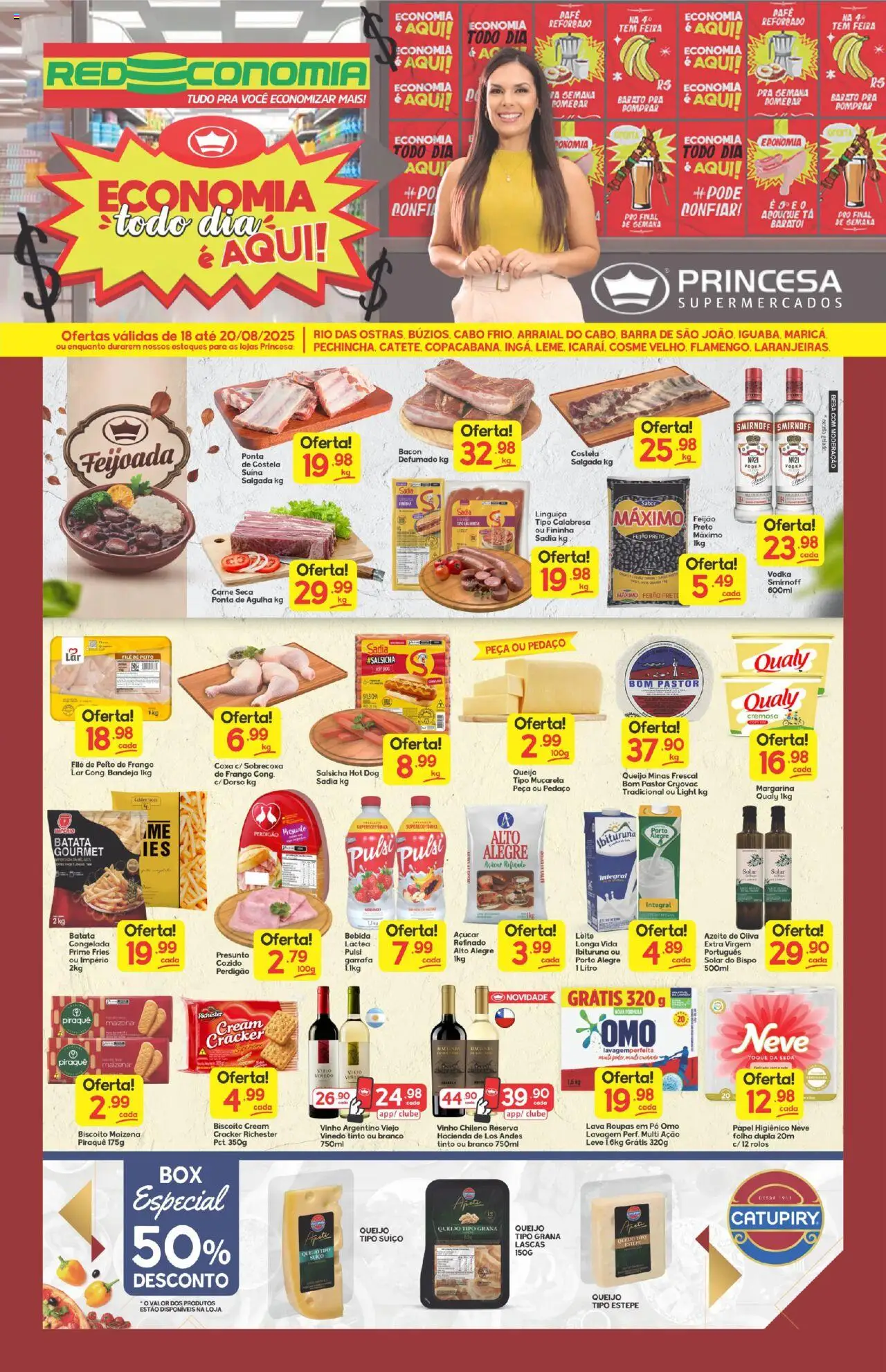 Princesa Folheto - válido de 18.08.2025 | Página: 1 | Produtos: Linguiça, Queijo, Vodka, Papel higiênico