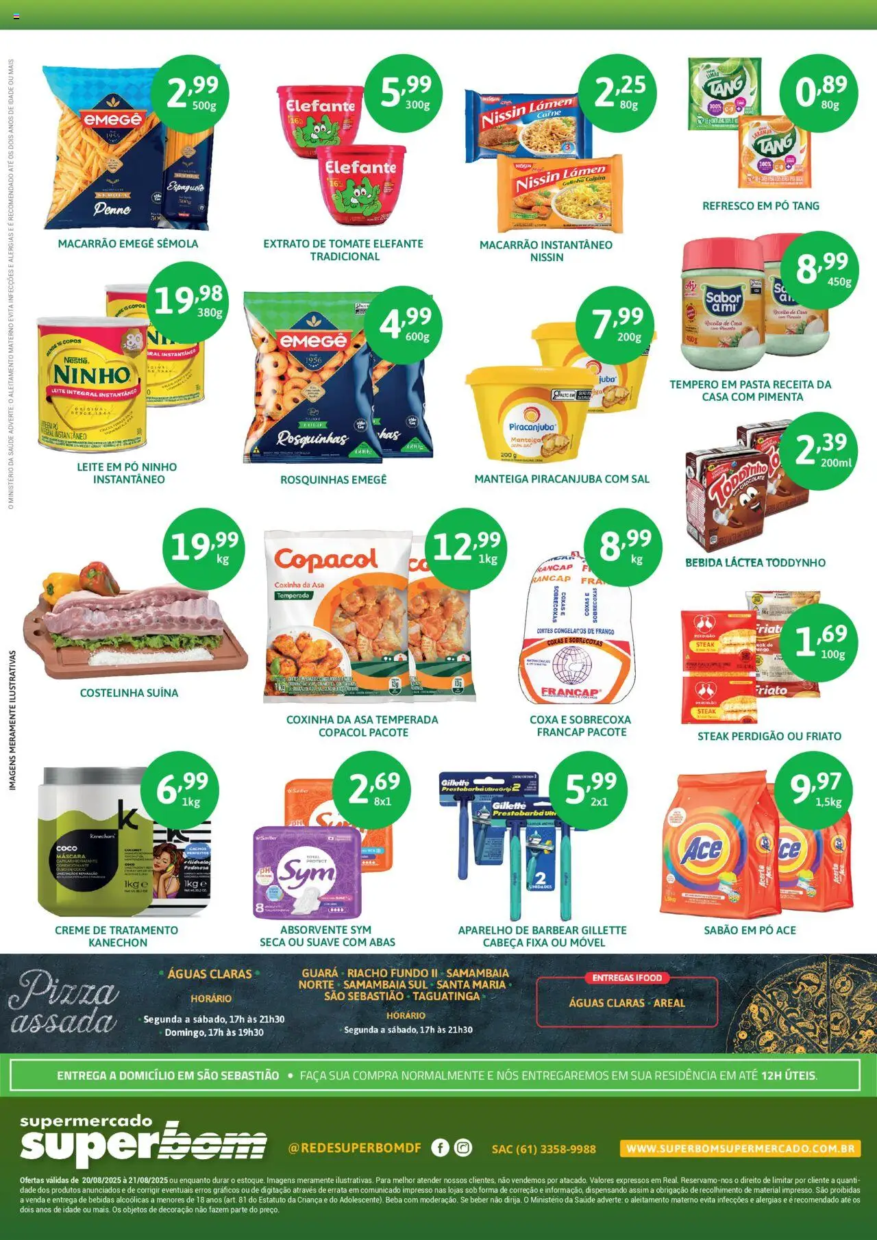 Superbom Folheto - válido de 20.08.2025 | Página: 2 | Produtos: Leite integral, Manteiga, Pizza, Creme