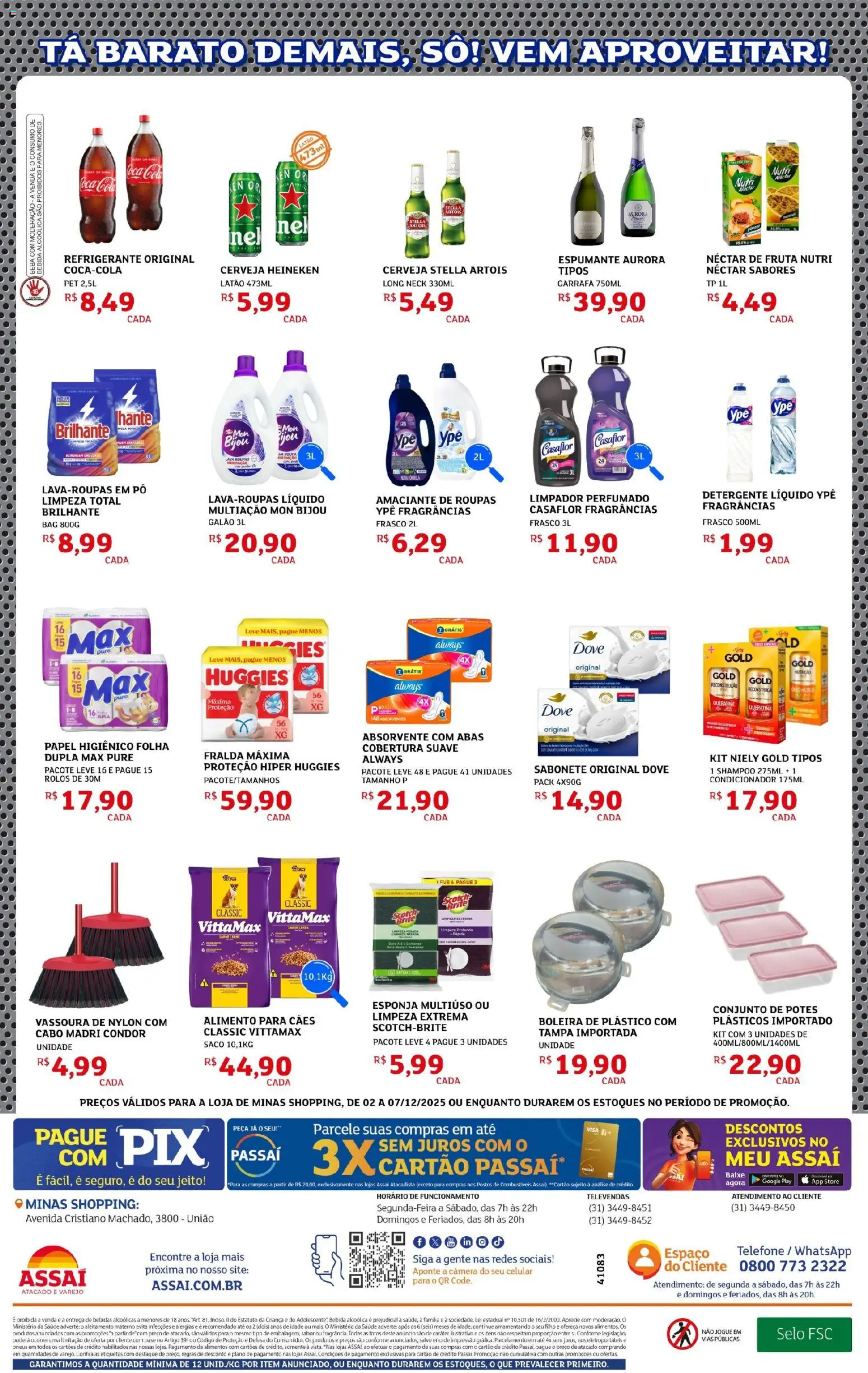 Assaí Atacadista Folheto - válido de 02.12.2025 | Página: 2 | Produtos: Esponja, Telefone, Amaciante, Câmera