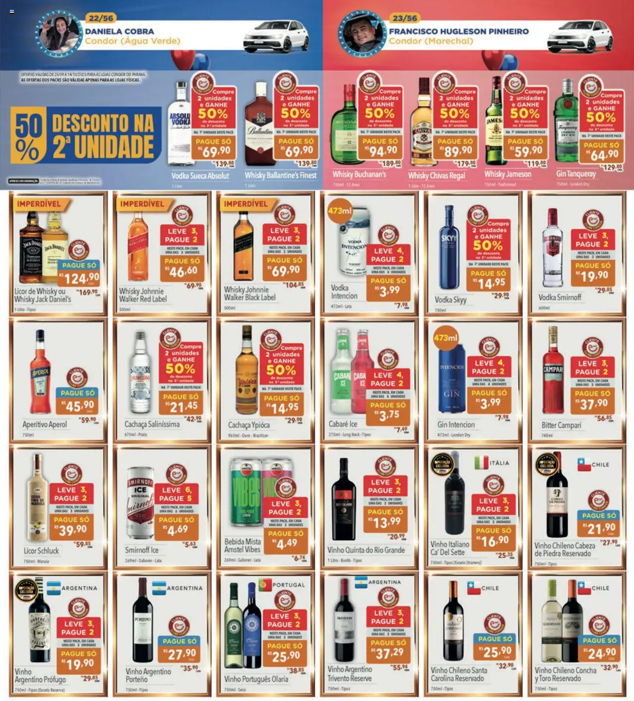 Supermercados Condor Folheto - válido de 25.09.2025 | Página: 21 | Produtos: Whisky, Licor, Vodka, Campari