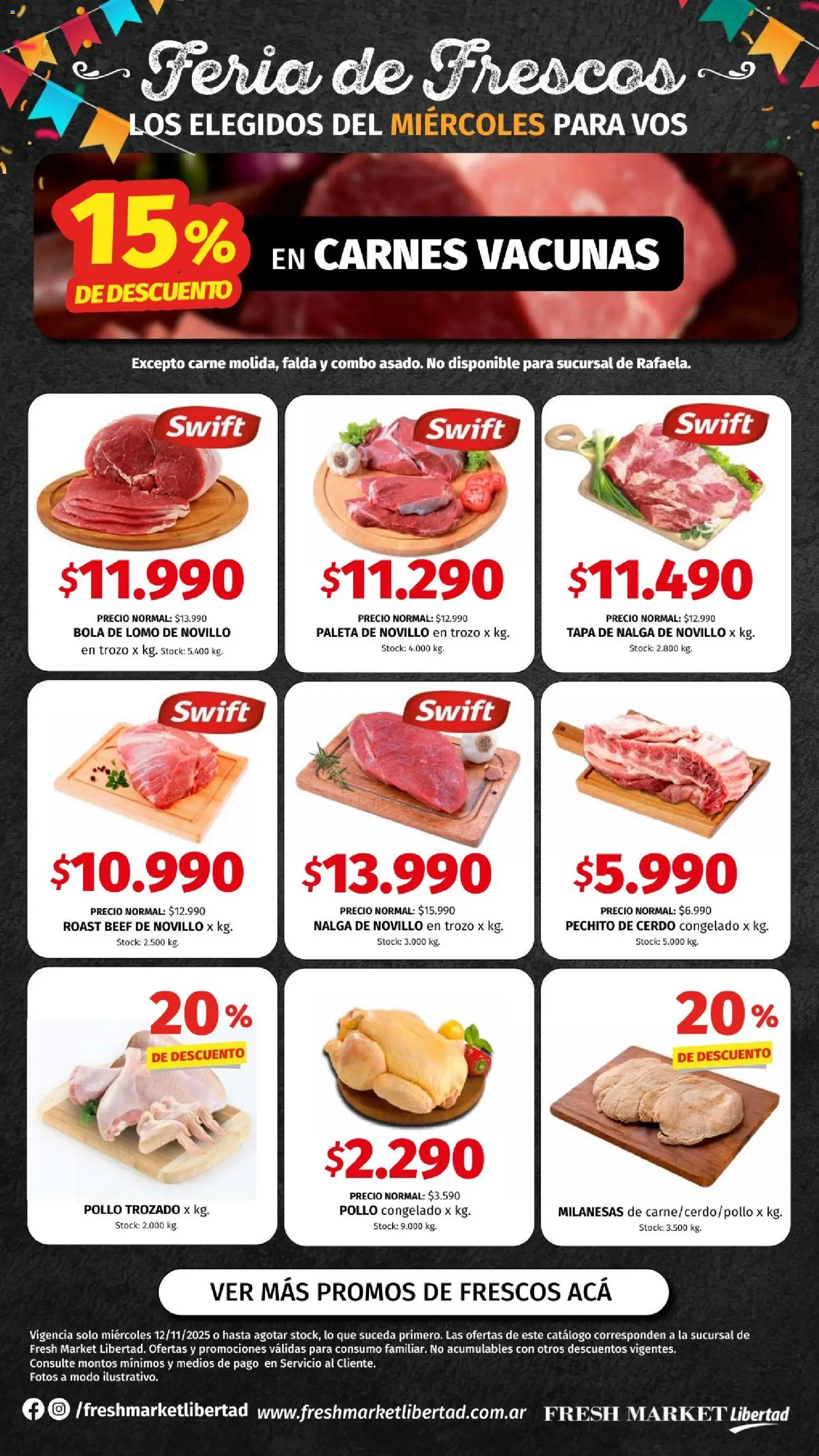 Hipermercado Libertad - Miercoles - Feria de Frescos │ válido desde el 12.11.2025 | Página: 2 | Productos: Falda, Pollo, Paleta, Cerdo