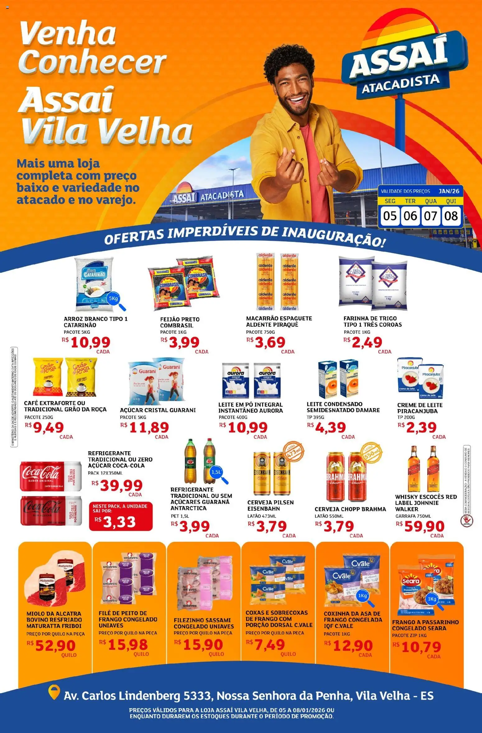 Assaí Atacadista Folheto - válido de 05.01.2026 | Página: 1 | Produtos: Pó, Guaraná, Macarrão, Leite condensado