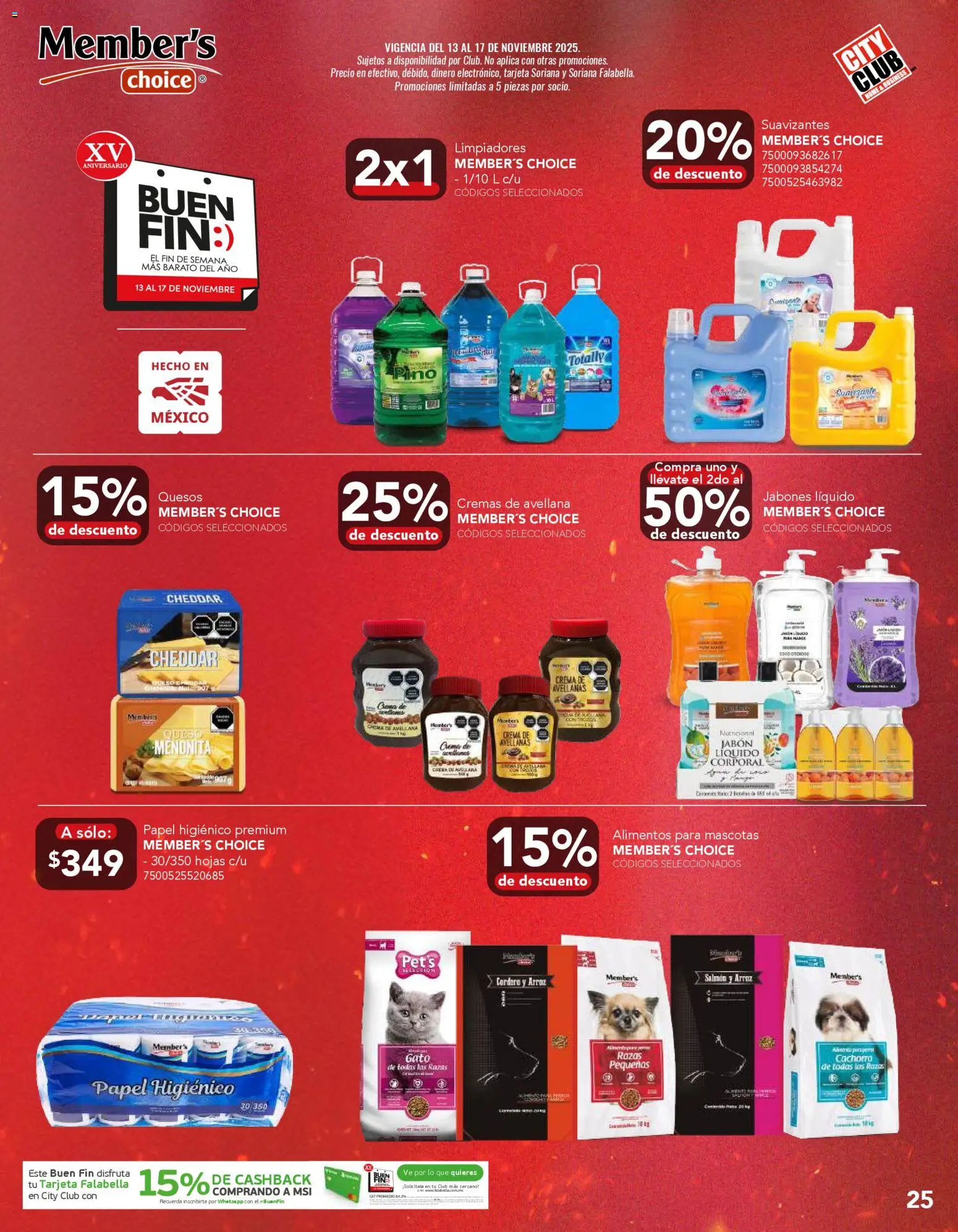 Nuevas ofertas de City Club válidas en toda la República Mexicana desde el 12.11.2025. ¡Encuentra las mejores ofertas en City Club Buen Fin! | Página: 25 | Productos: Queso crema, Jabón líquido, Crema, Queso
