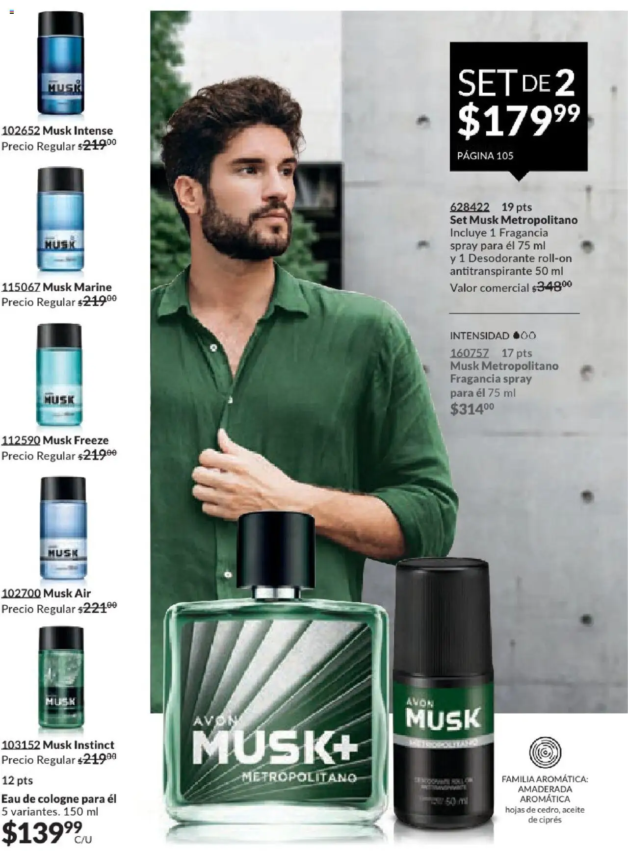 Nuevas ofertas de AVON válidas en toda la República Mexicana desde el 17.03.2025. ¡Encuentra las mejores ofertas en AVON campaña 7 2025! | Página: 105 | Productos: Desodorante, Antitranspirante, Aceite, Fragancia
