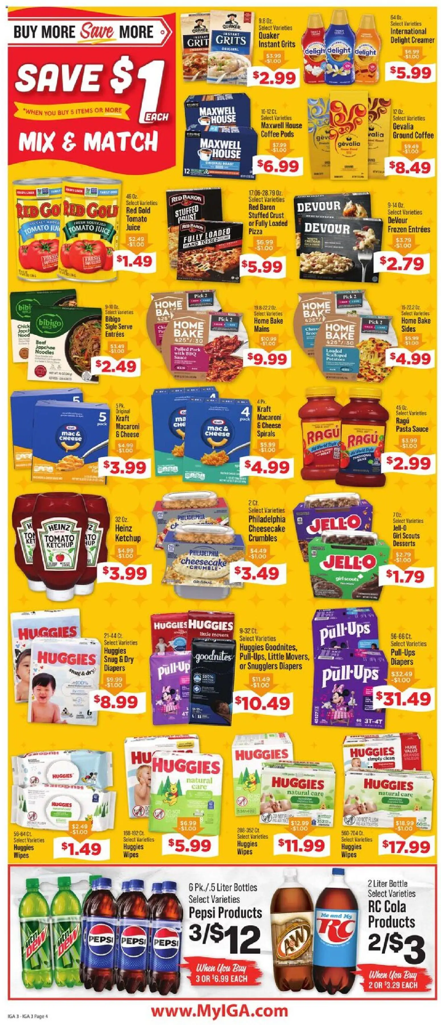 IGA Weekly Ad - valid from 07.01.2026 | Page: 5 | Products: Cheese, Noodles, Potatoes, Sauce