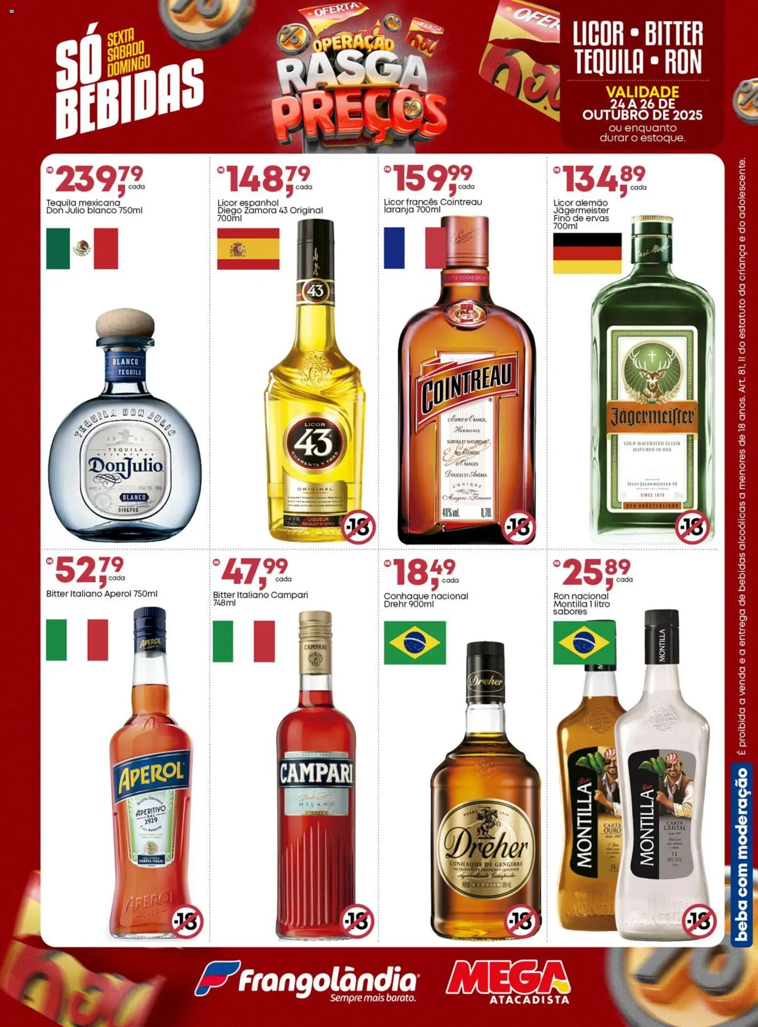 Frangolândia Folheto - válido de 24.10.2025 | Página: 4 | Produtos: Gengibre, Licor, Conhaque, Campari