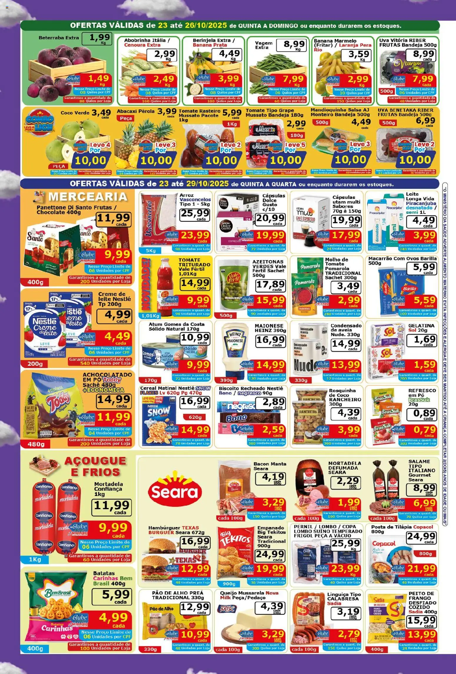 Mialich Supermercados Folheto - válido de 24.10.2025 | Página: 2 | Produtos: Beterraba, Achocolatado, Tilápia, Peito de frango