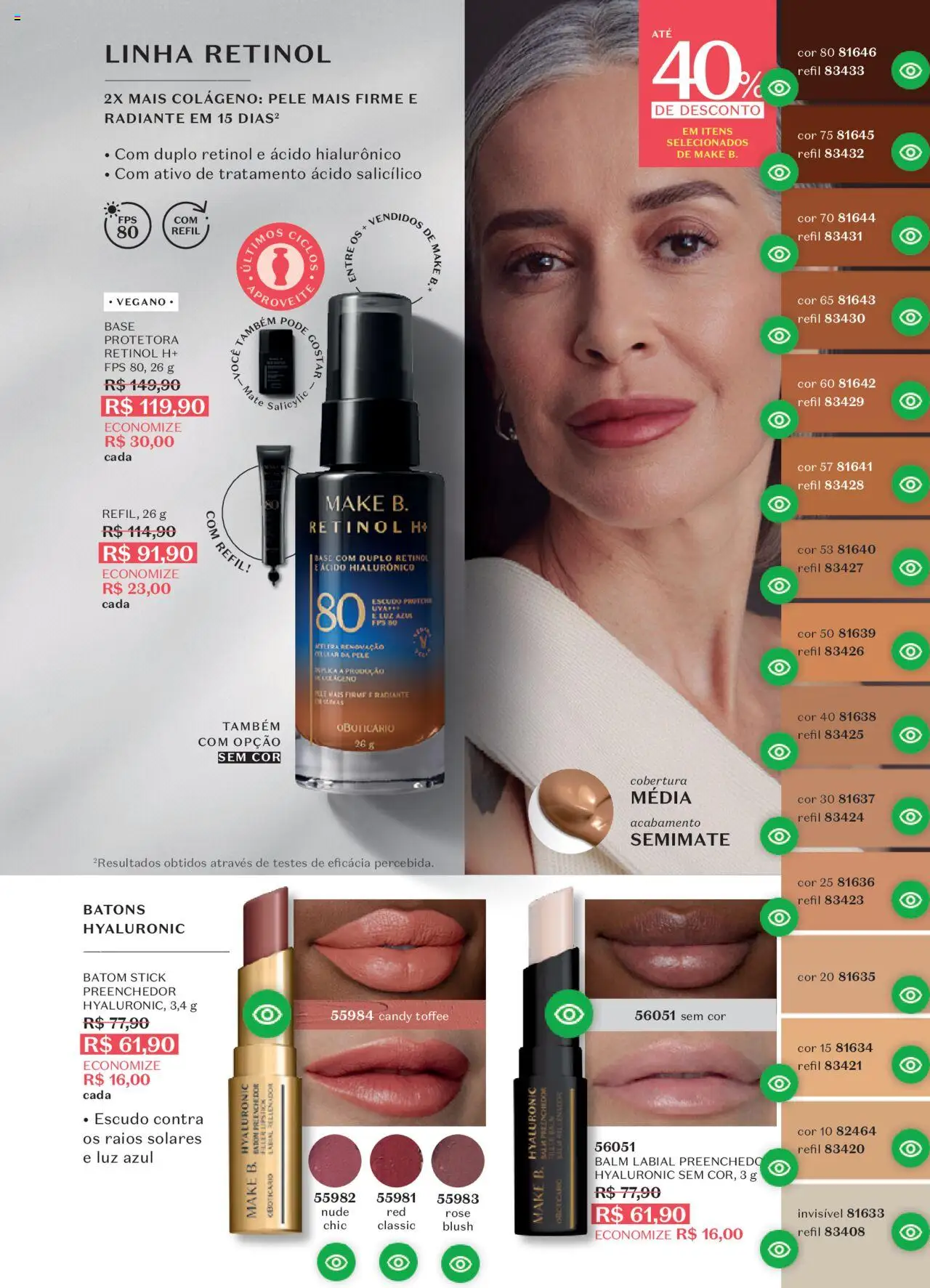 O Boticário Folheto - válido de 11.08.2025 | Página: 120 | Produtos: Colágeno, Blush, Batom, Base