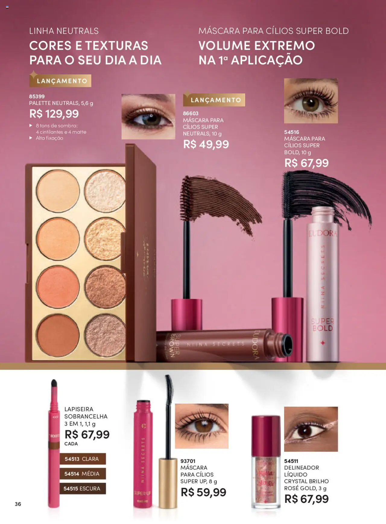 Eudora Folheto - válido de 08.09.2025 | Página: 36 | Produtos: Máscara para cílios, Delineador, Lapiseira