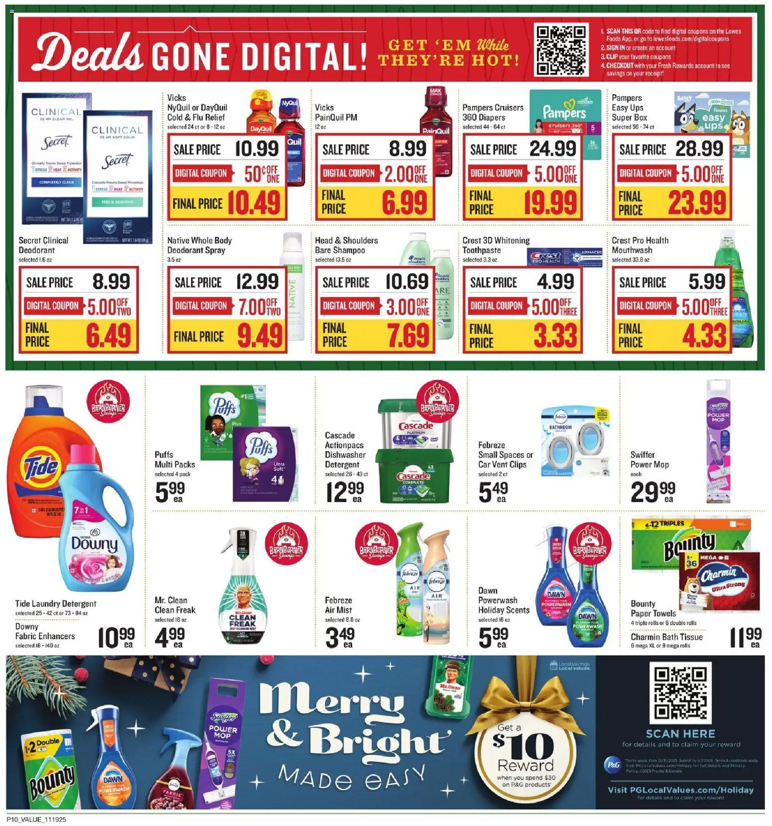 Lowes Foods Weekly Ad - NC - valid from 19.11.2025 | Page: 14 | Products: Clip, Shampoo, Deodorant, UPS