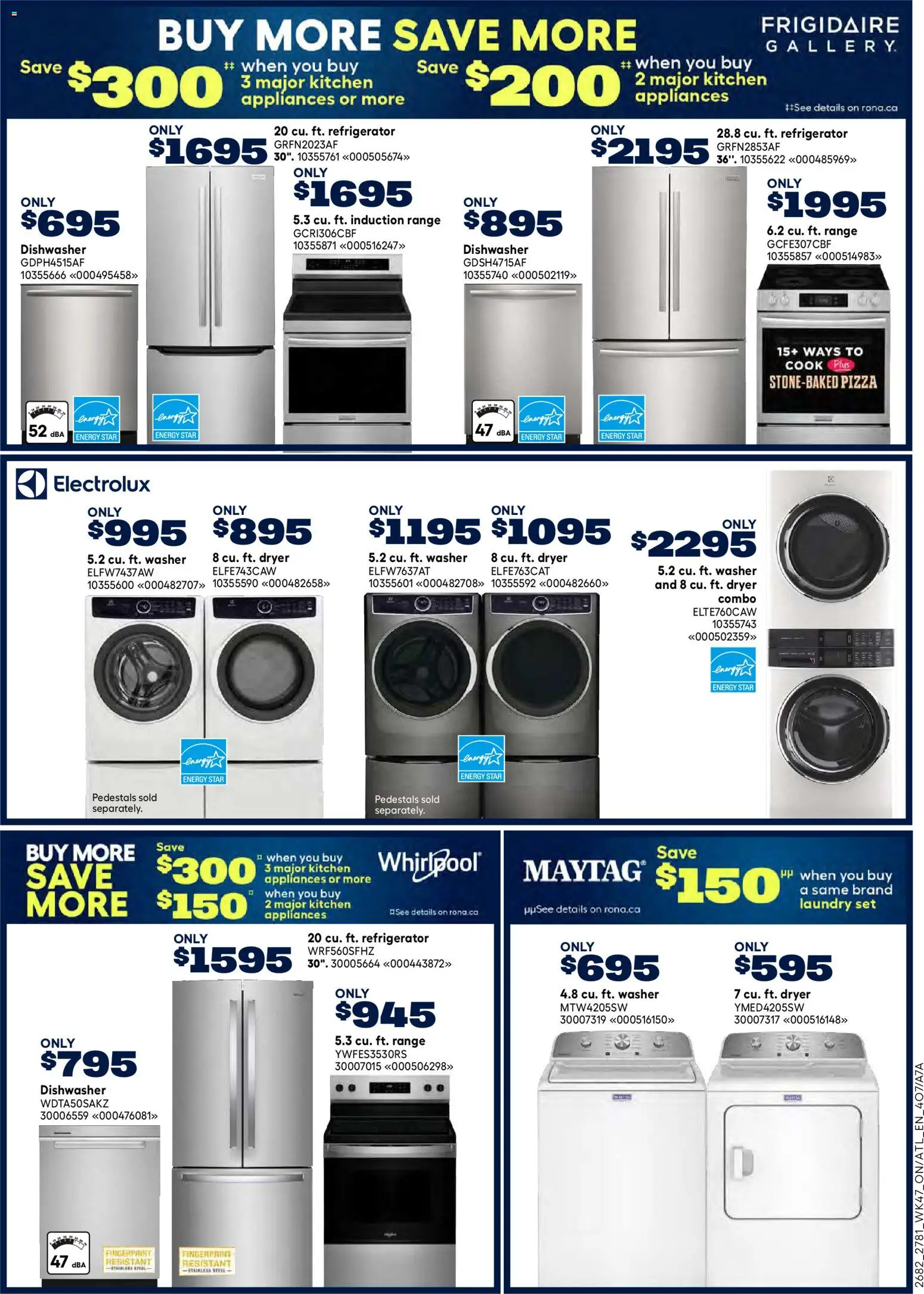 Rona flyer valid from 18.12.2025 | Page: 9 | Products: Refrigerator, Dryer, Dishwasher, Pizza