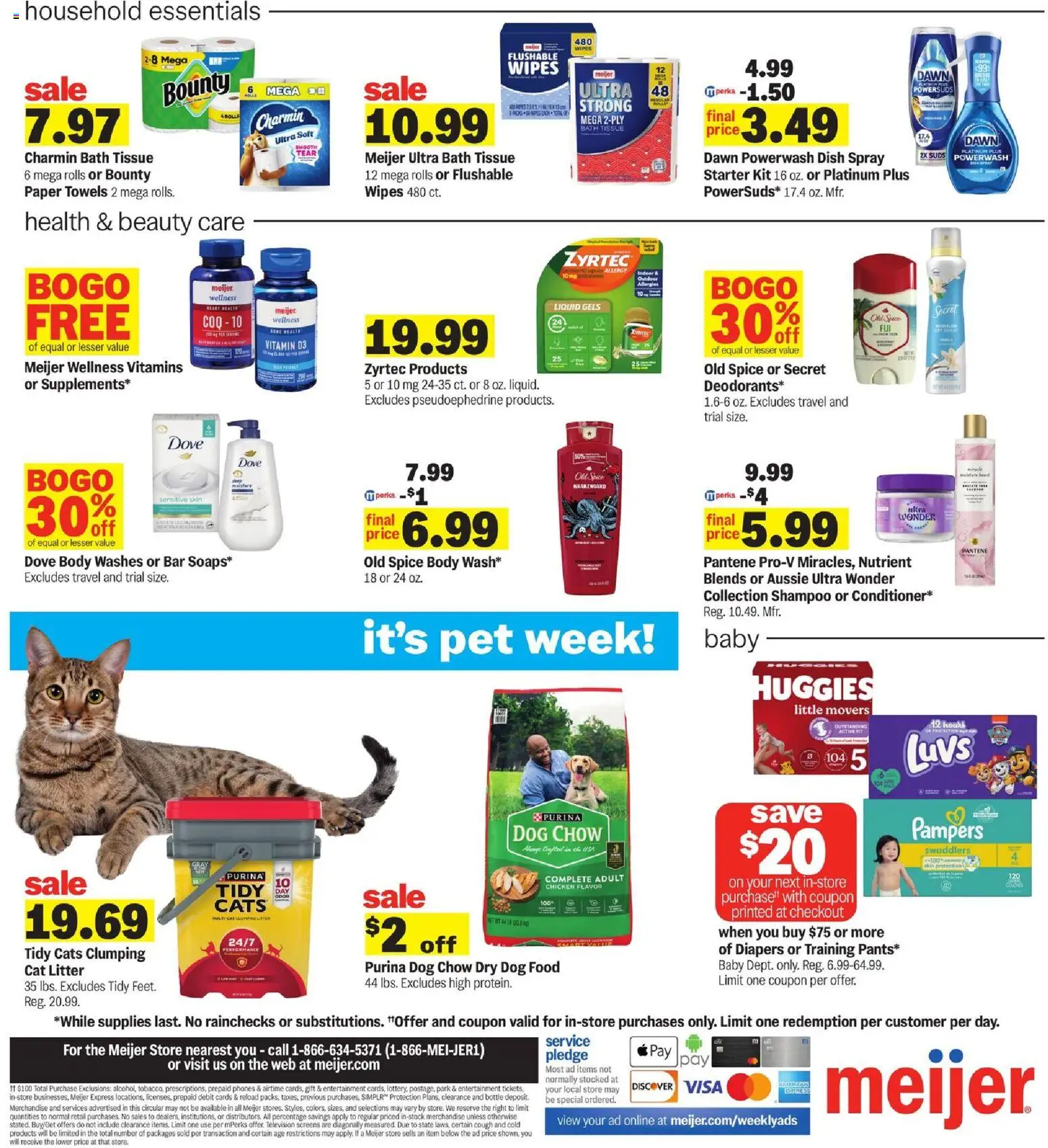 Meijer Weekly Ad - MI - valid from 04.03.2026 | Page: 4 | Products: Dog Food, Cat Litter, Shampoo, Starter