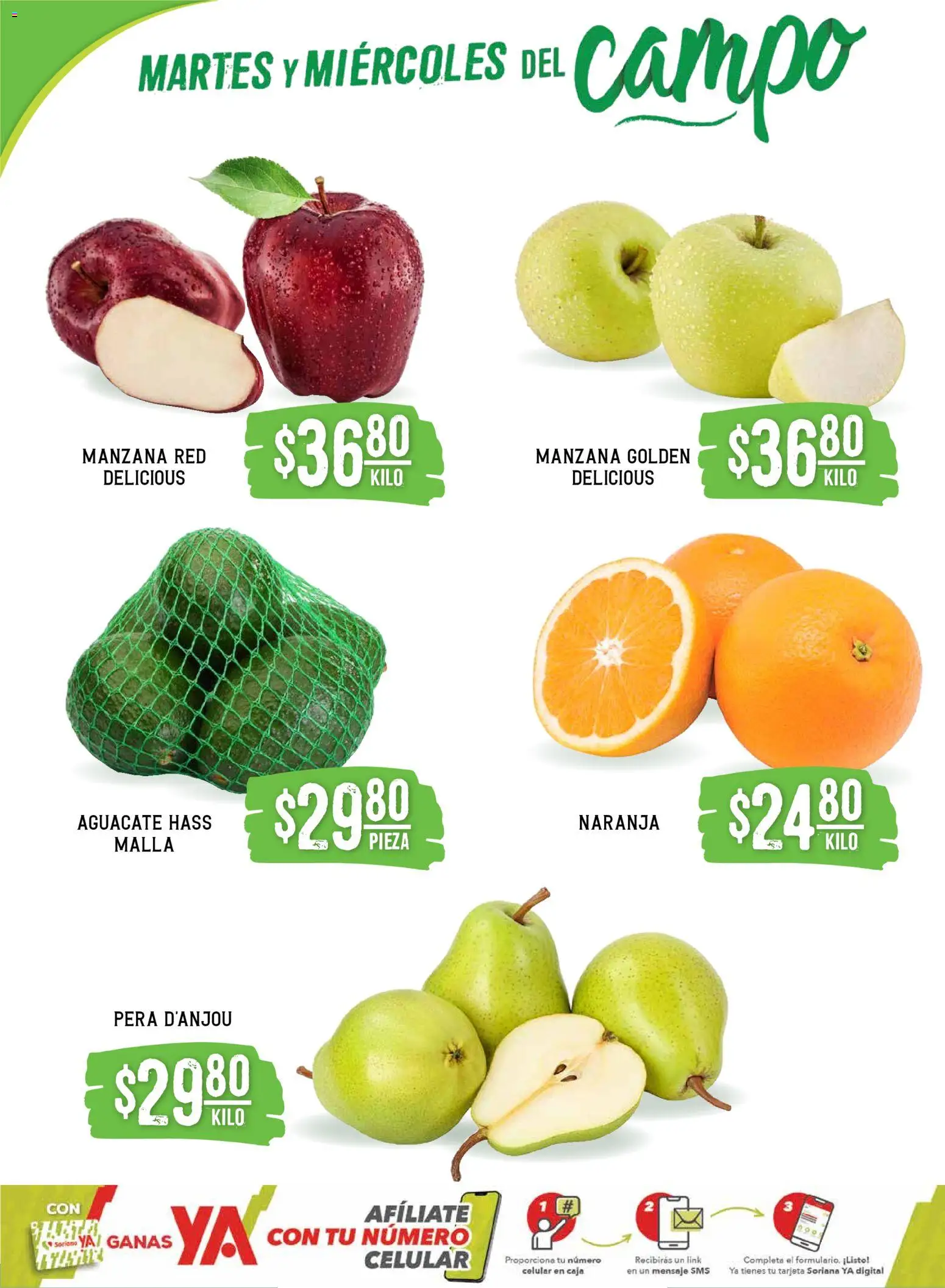 Nuevas ofertas de Soriana válidas en toda la República Mexicana desde el 12.11.2025. ¡Encuentra las mejores ofertas en Soriana - Martes y Miércoles del Campo Súper: Tijuana, Mexicali, Ensenada, San Luis Río Colorado y Tecate! | Página: 2 | Productos: Pera, Manzana, Caja, Malla