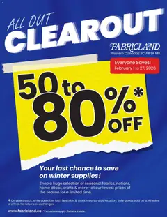 Preview of Fabricland flyer / circulaire from shop Fabricland valid from 01.02.2026