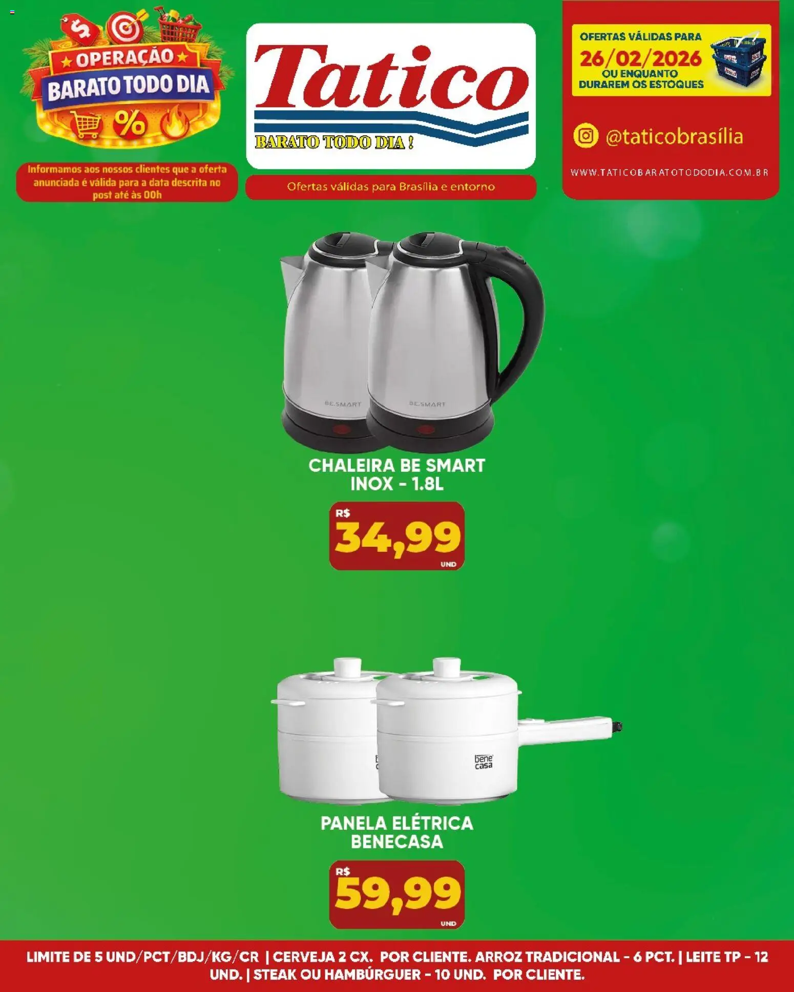 Tatico Folheto - válido de 27.02.2026 | Página: 43 | Produtos: Chaleira, Leite, Cerveja, Hambúrguer