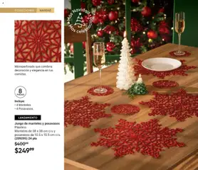 Vista previa de Juego de manteles y posavasos Plástico., Manteles de 38 x 38 cm c/u y posavasos de 10.5 x 10.5 cm c/u. (209295) 24 pts, nuevo folleto de la tienda, válido en México a partir del 07.11.2025 | Página: 18