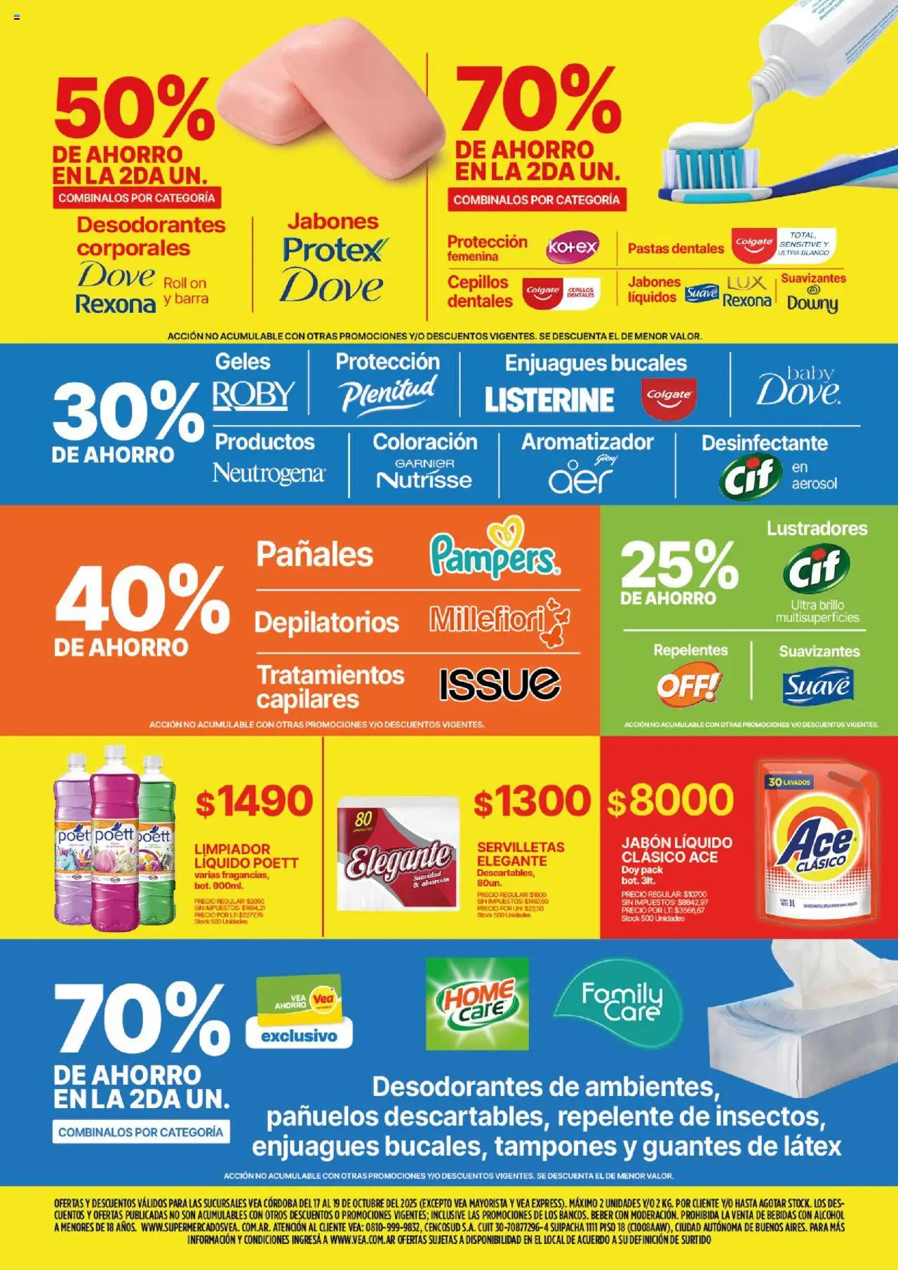 Vea - Ofertas fin de semana | Córdoba │ válido desde el 17.10.2025 | Página: 8 | Productos: Aromatizador, Jabón, Guantes, Limpiador