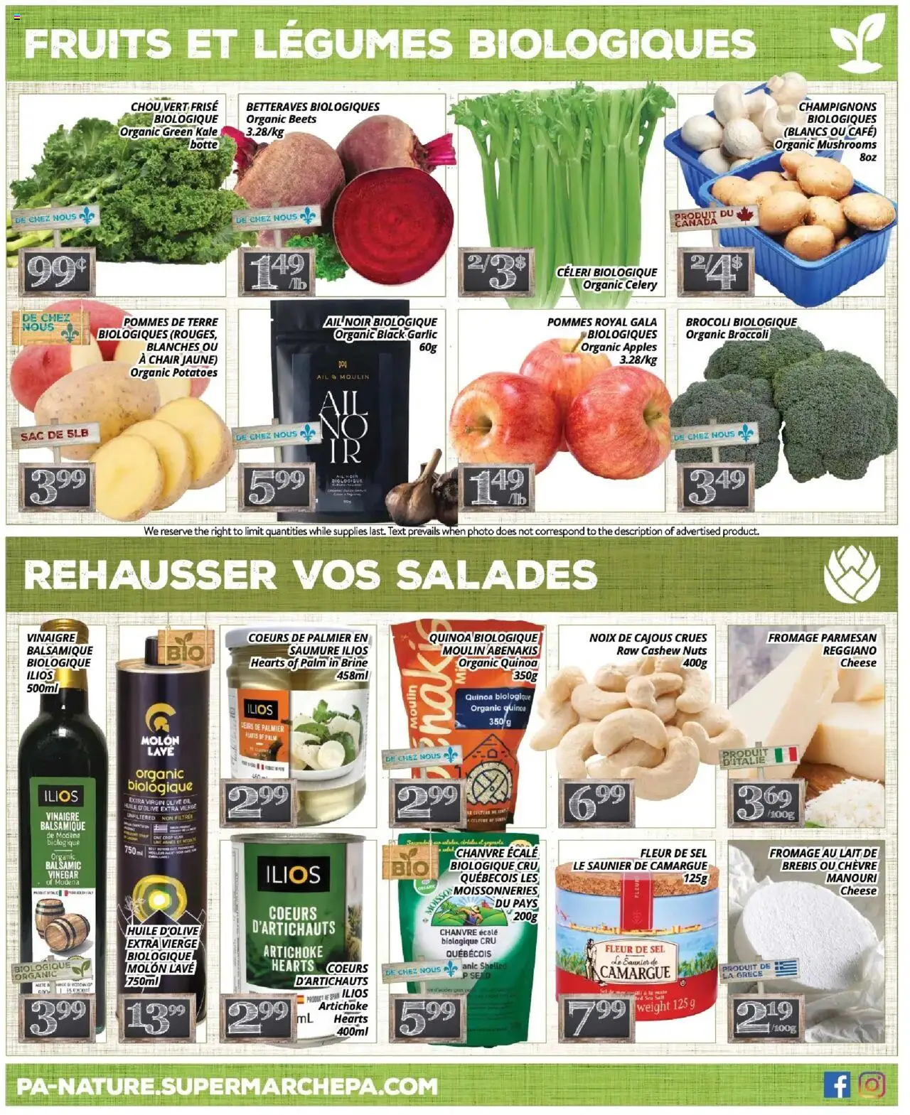 Pa Supermarché flyer valid from 13.10.2025 | Page: 4 | Products: Potatoes, Cheese, Oil, Apples