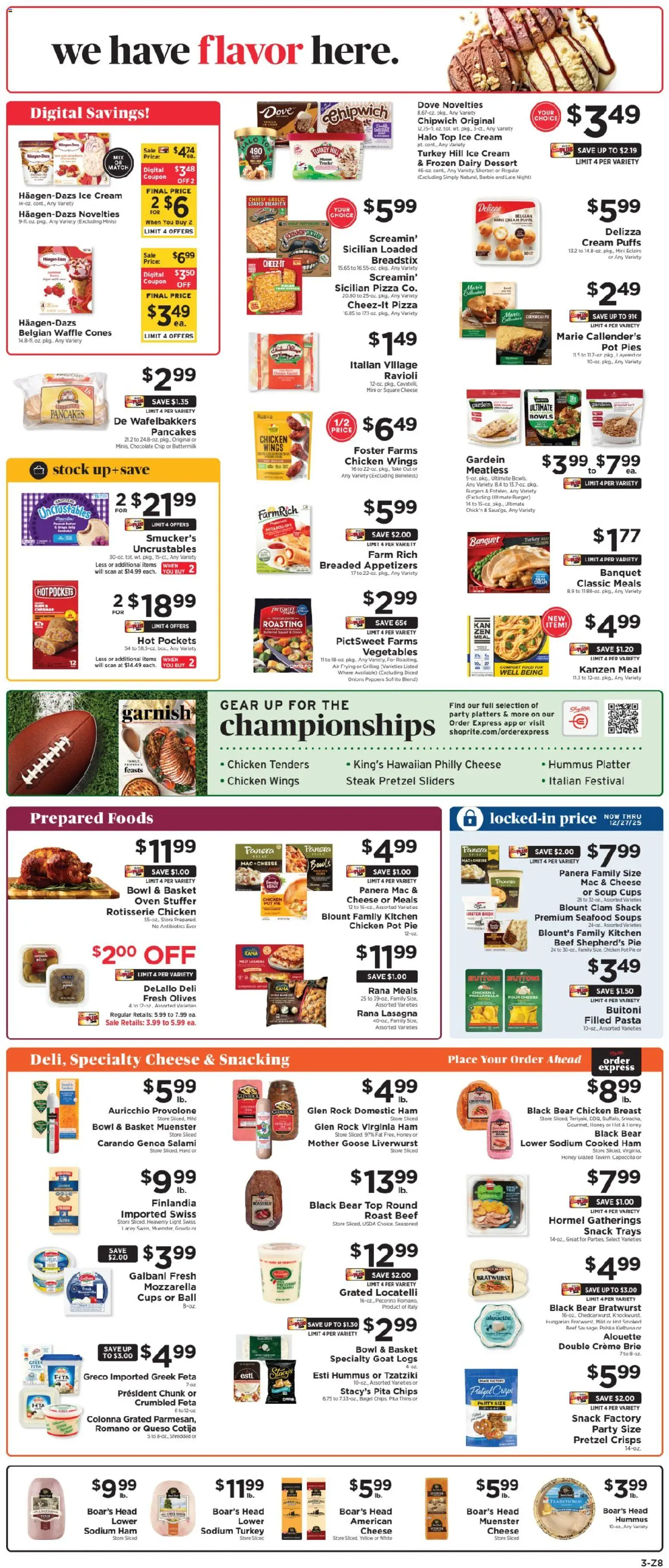 ShopRite Weekly Ad - valid from 28.11.2025 | Page: 3 | Products: Salami, Pizza, Seafood, Oven