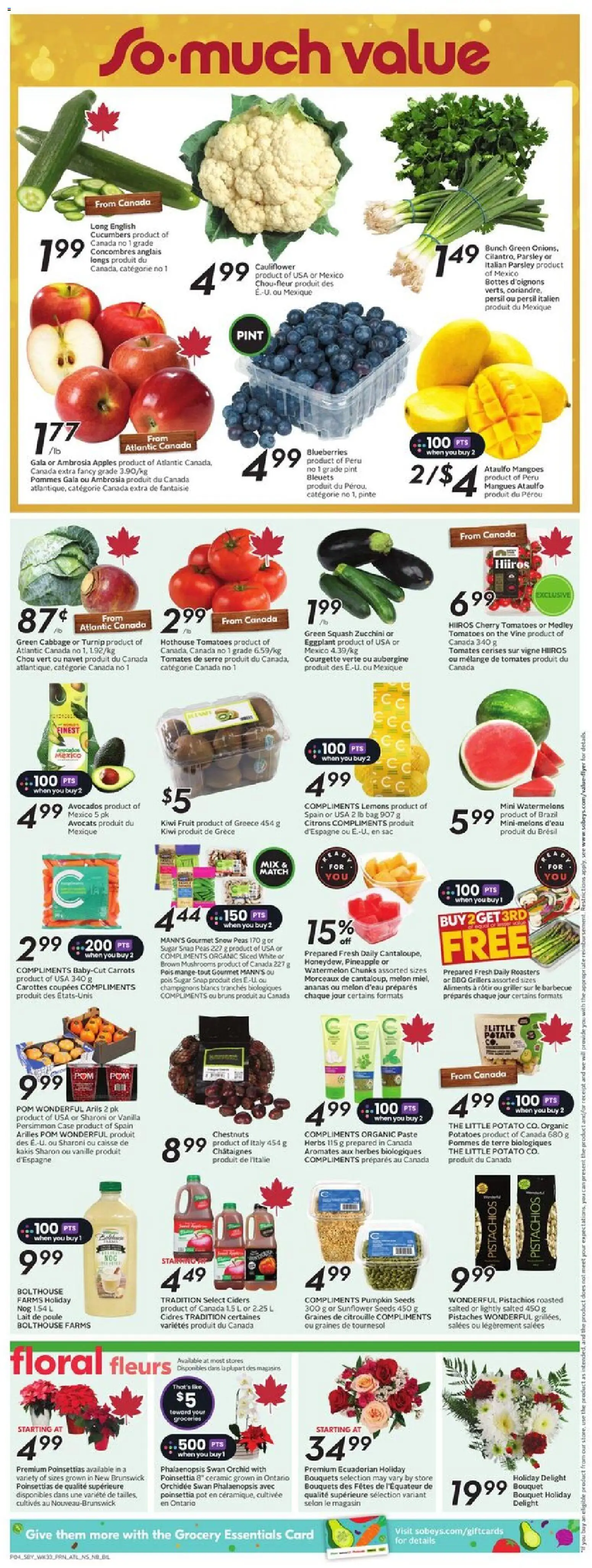 Sobeys flyer valid from 11.12.2025 | Page: 7 | Products: Case, Pumpkin, Apples, Tomatoes