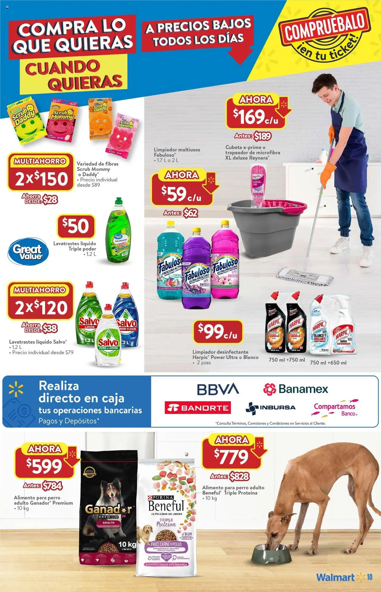Nuevas ofertas de Walmart válidas en toda la República Mexicana desde el 14.08.2025. ¡Encuentra las mejores ofertas en Walmart - Folleto! | Página: 10 | Productos: Pollo, Limpiador, Trapeador, Desinfectante