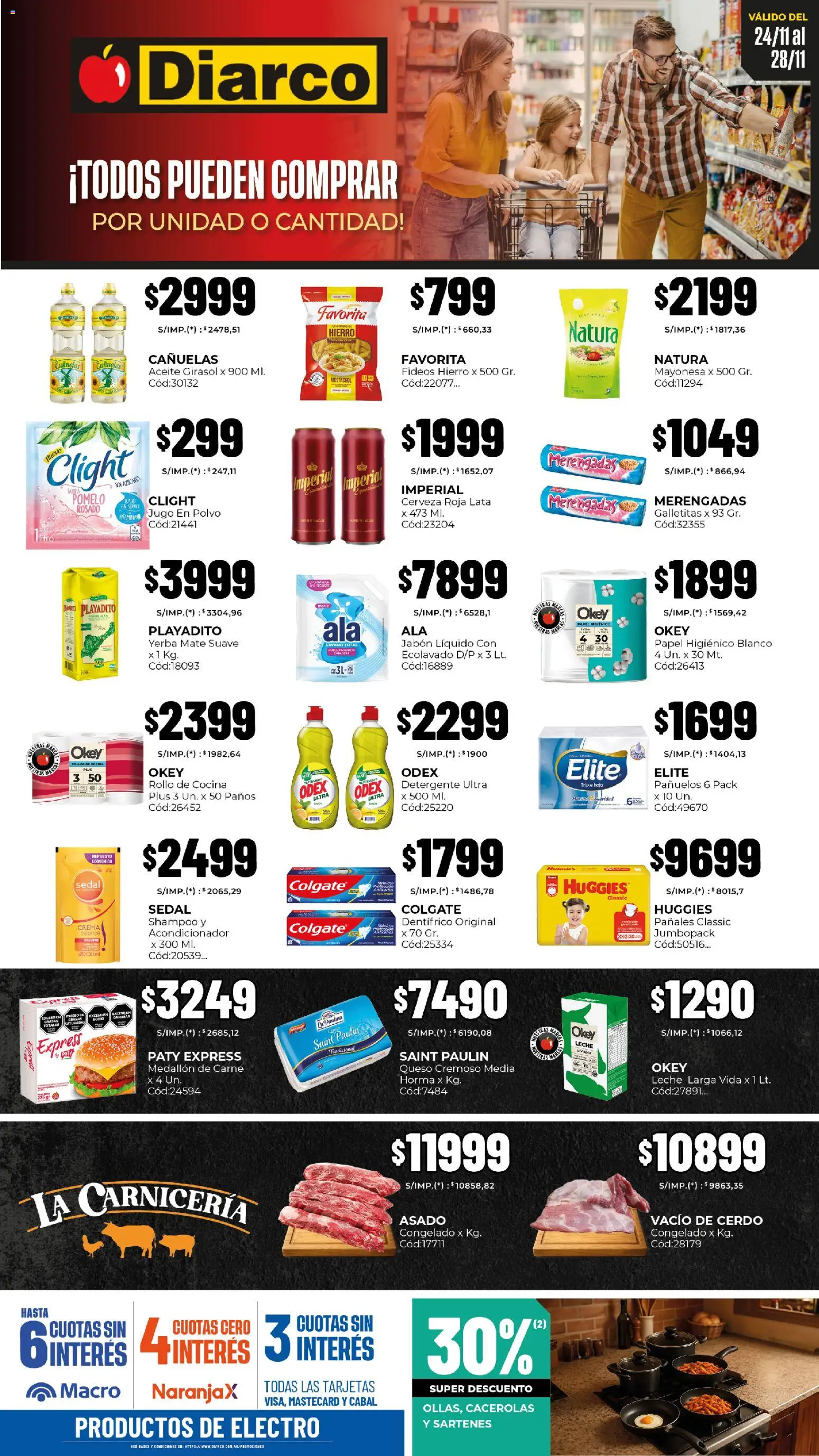Diarco - Ofertas Pueblo Sur │ válido desde el 24.11.2025 | Página: 1 | Productos: Cocina, Aceite, Detergente, Fideos