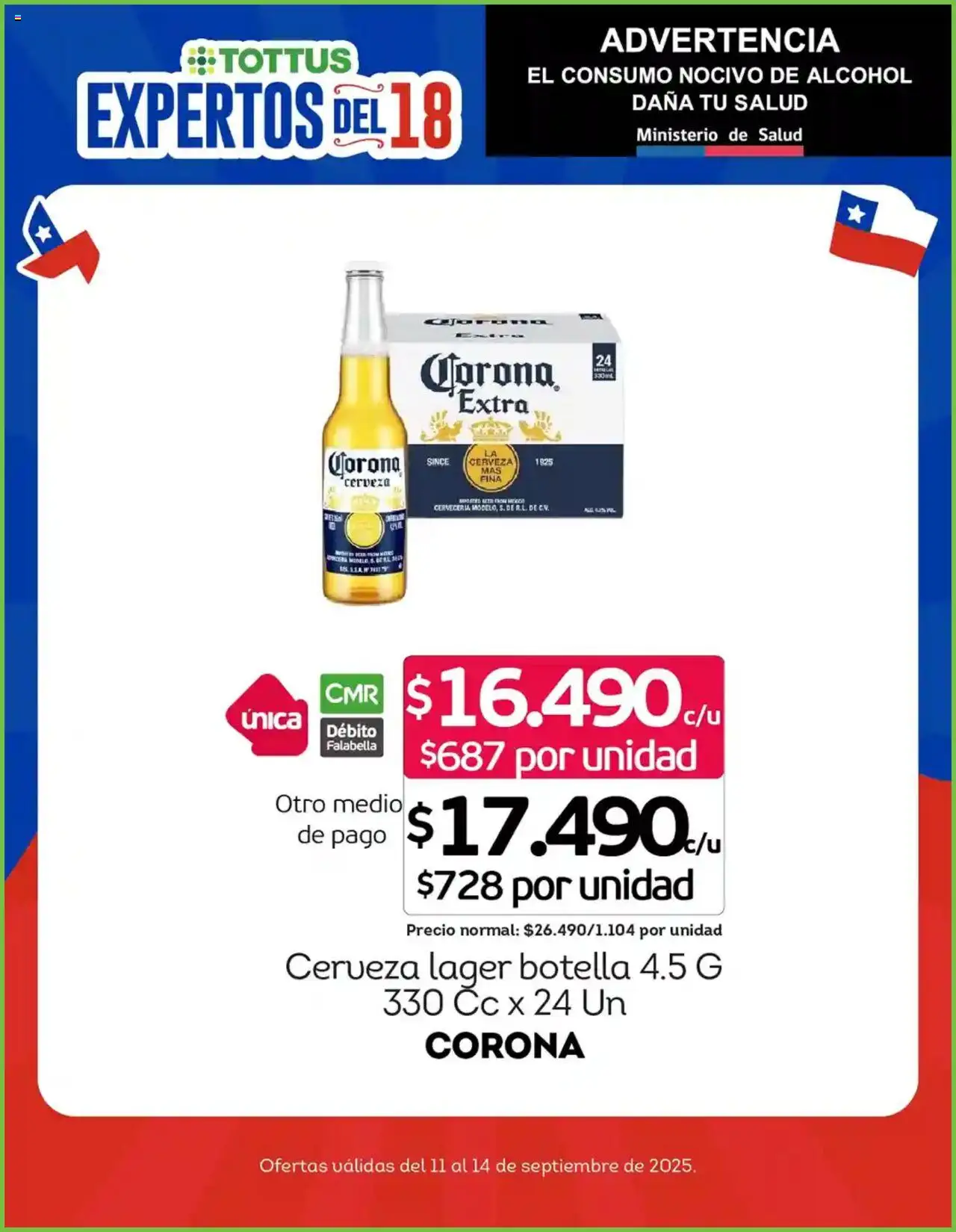 Tottus ofertas  │ válido desde el 12.09.2025 | Página: 8 | Productos: Botella, Cerveza