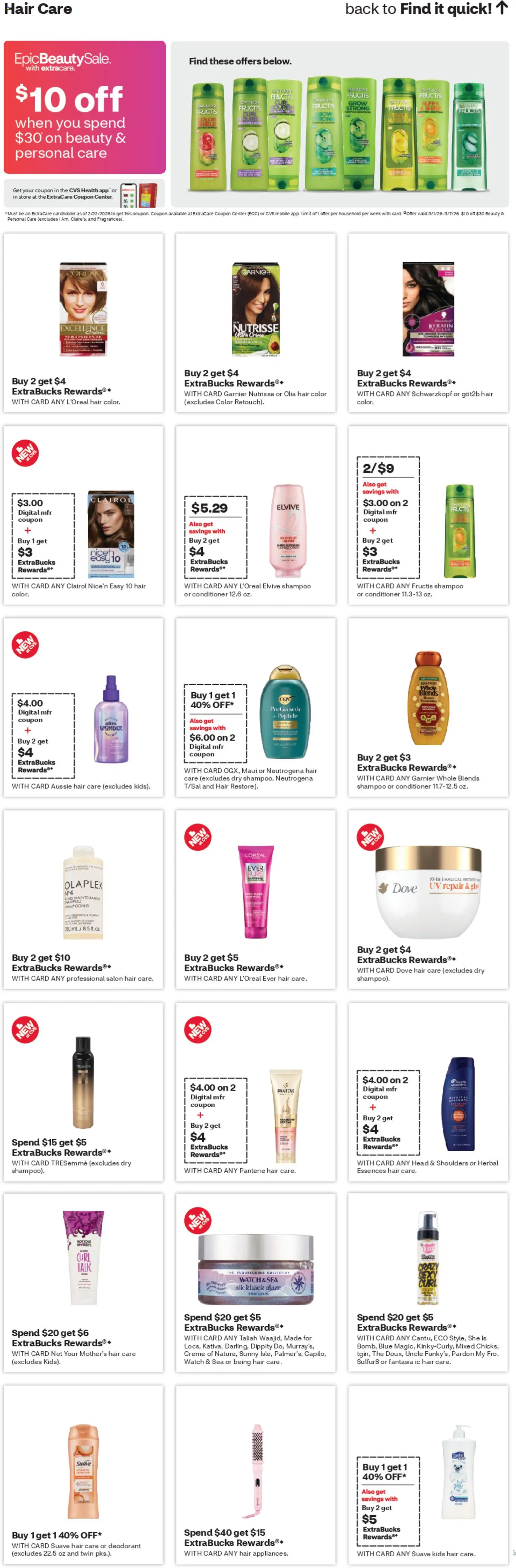 CVS Pharmacy Weekly Ad - WA - valid from 01.03.2026 | Page: 13 | Products: Shampoo, Conditioner, Hair color, Watch