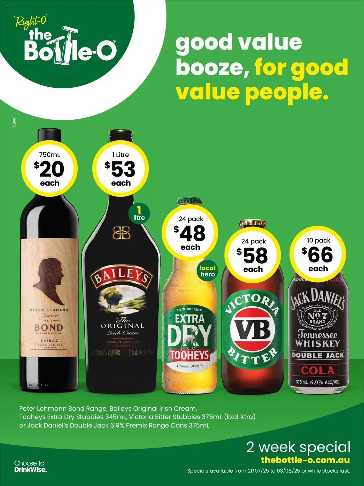 The Bottle-O catalogue - valid from 21.07.2025 | Page: 1 | Products: Cream, Whiskey