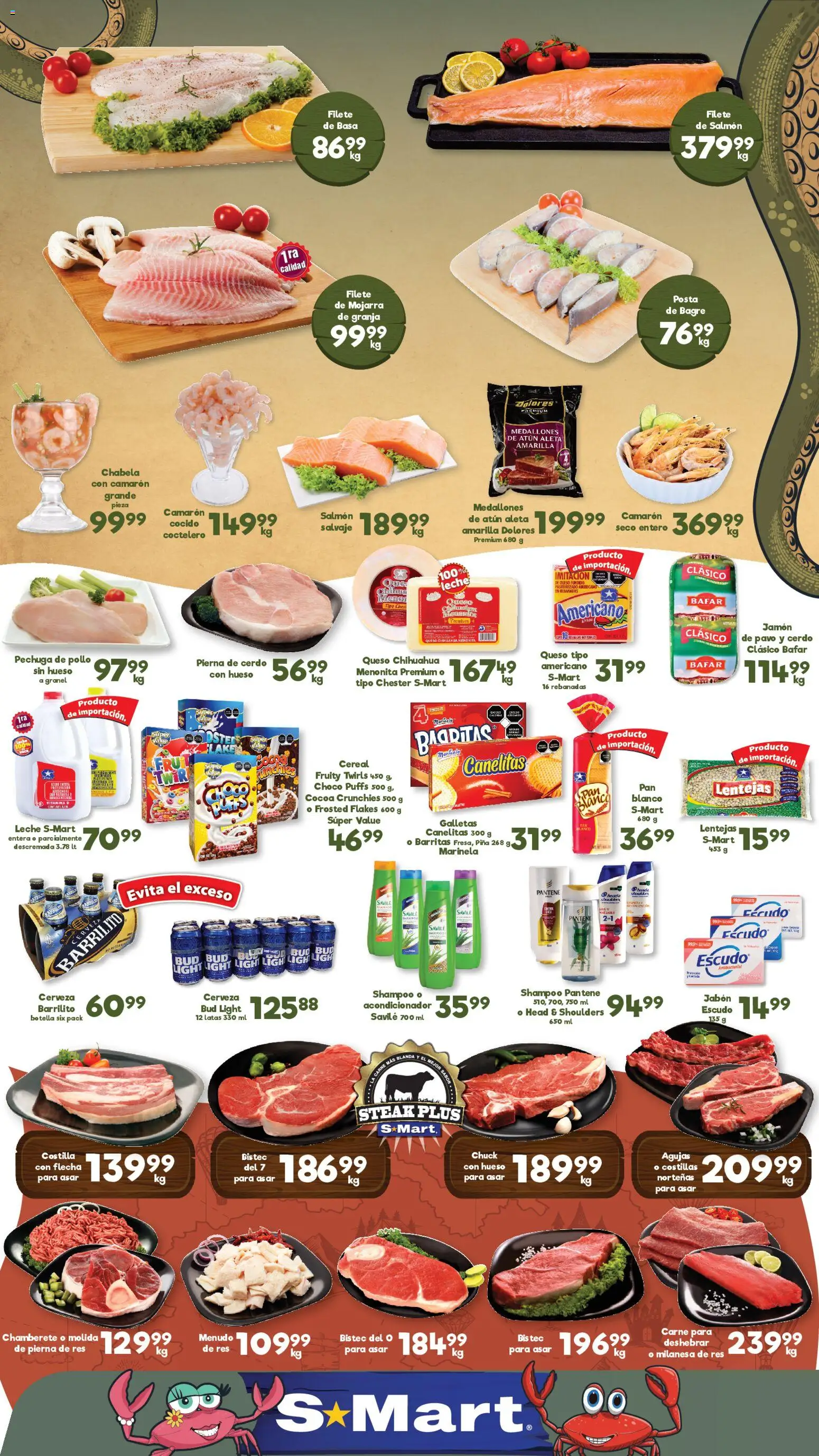Nuevas ofertas de S-Mart válidas en toda la República Mexicana desde el 27.02.2026. ¡Encuentra las mejores ofertas en S-Mart folleto Reynosa! | Página: 1 | Productos: Pollo, Atún, Cerdo, Botella