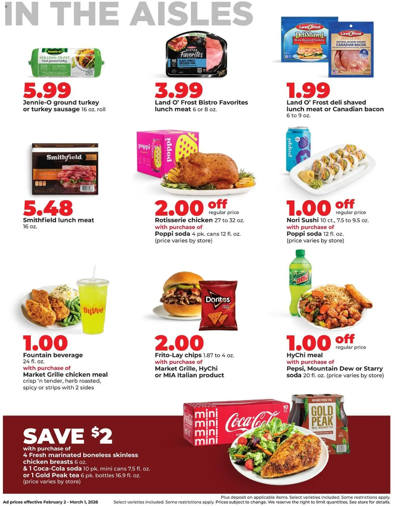 HyVee Deals Good All Month Long  - valid from 02.02.2026 | Page: 8 | Products: Tea, Chips, Sausage, Oven