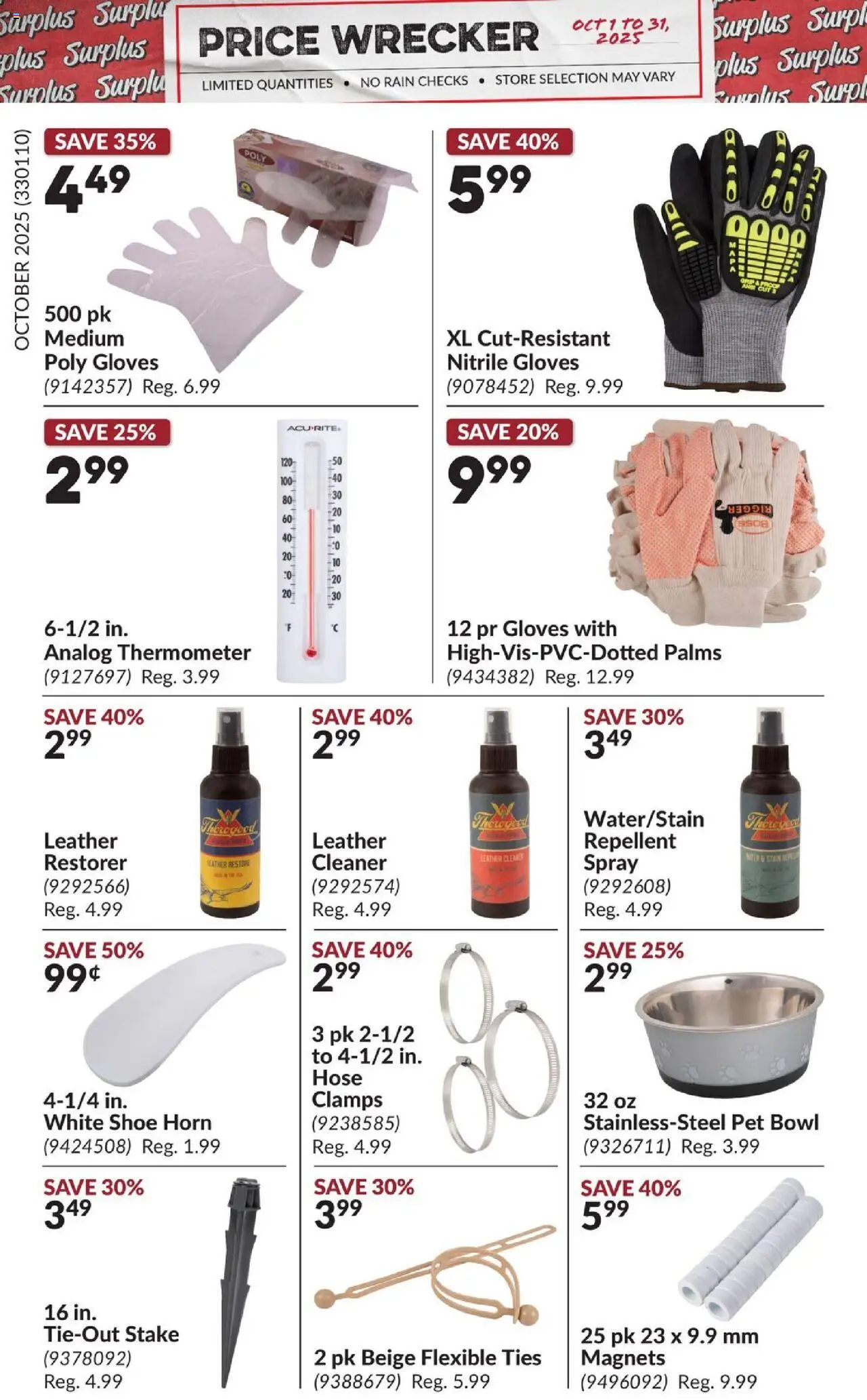 Princess Auto flyer valid from 01.10.2025 | Page: 14 | Products: Gloves, Thermometer