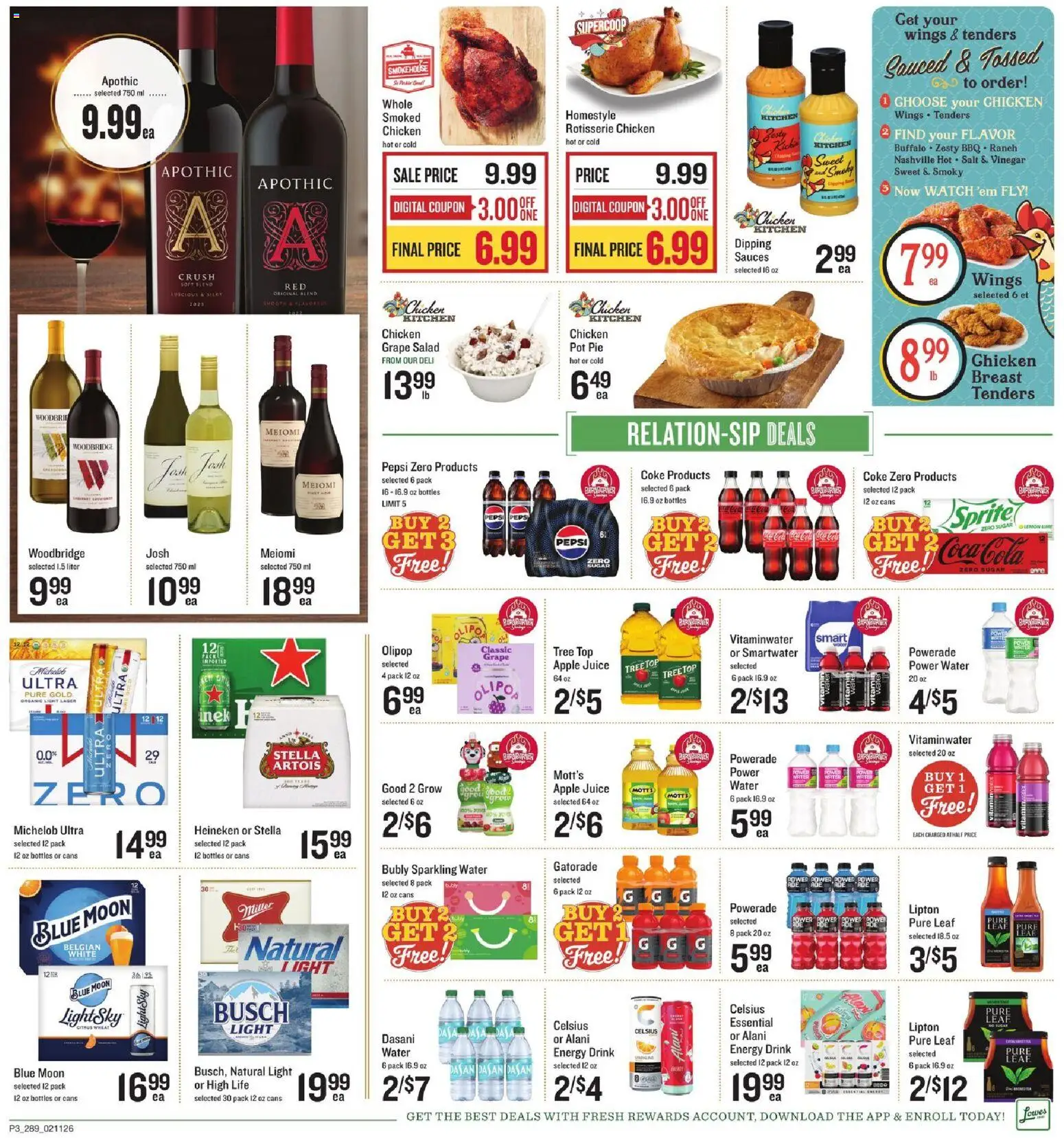 Lowes Foods Weekly Ad - GA - valid from 11.02.2026 | Page: 4 | Products: Vitamin, Vinegar, Salad, Water