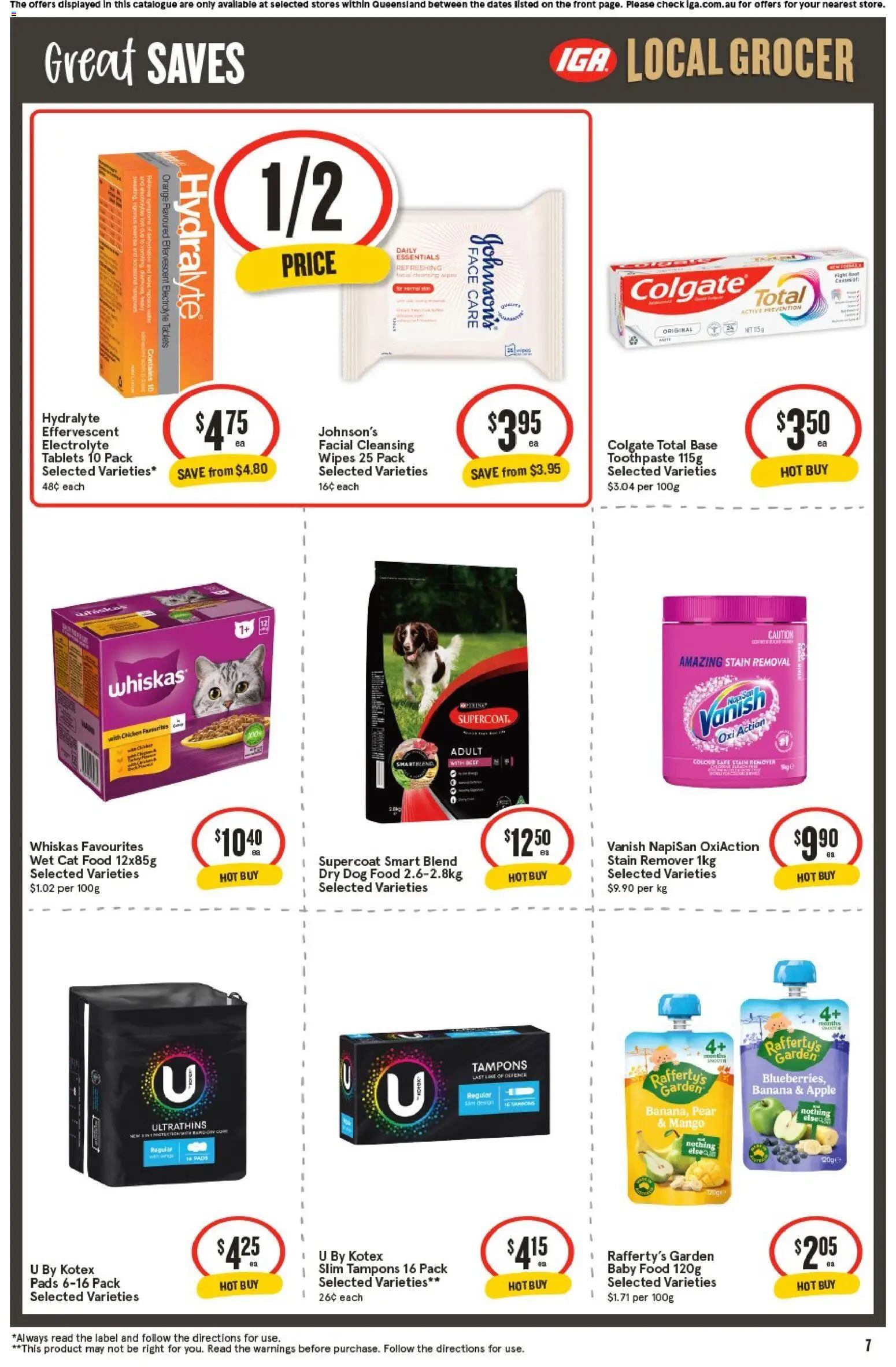 IGA catalogue - valid from 05.11.2025 | Page: 7 | Products: Chicken, Beef, Stain remover, Tampons
