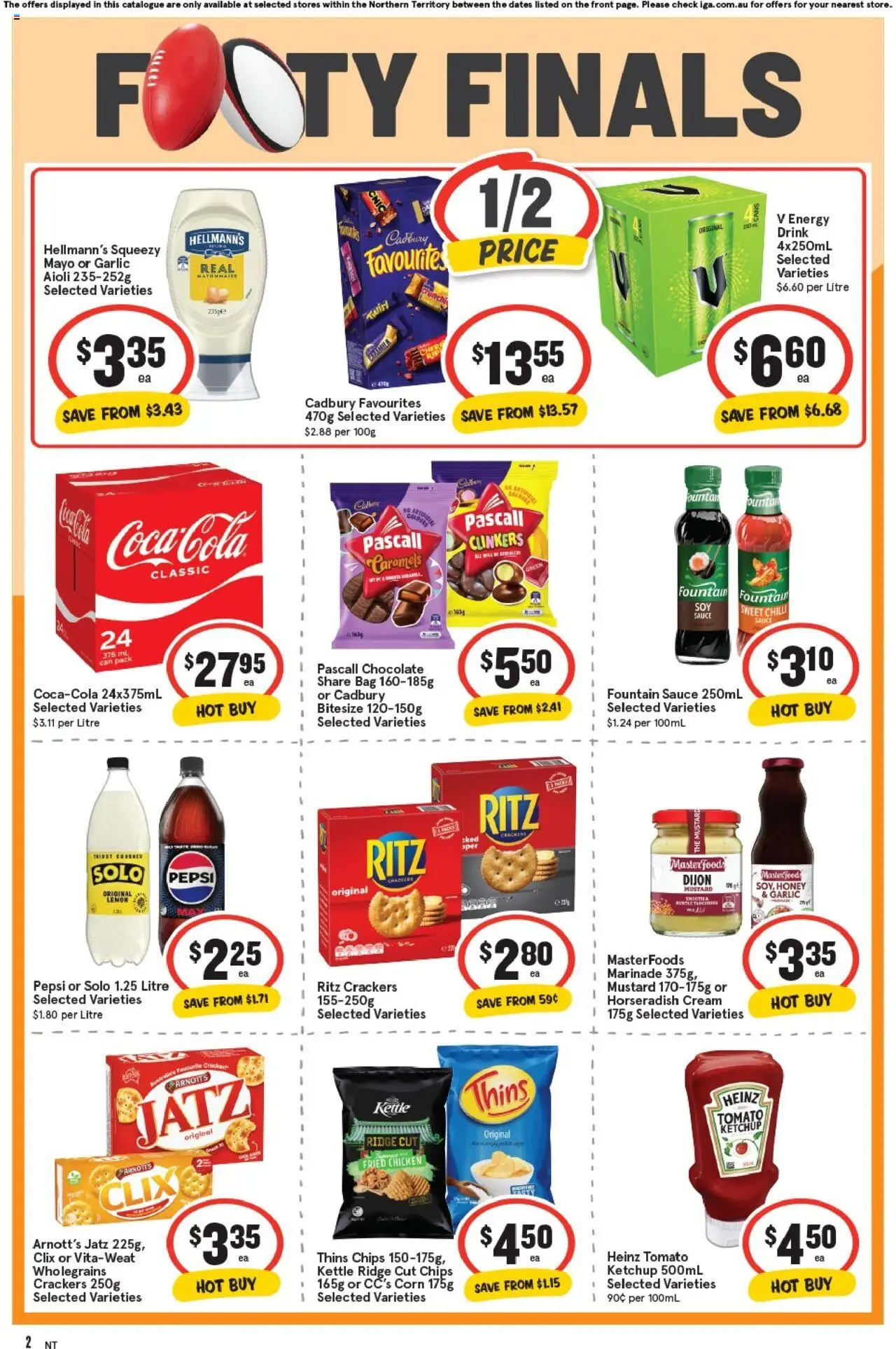 IGA catalogue - valid from 01.10.2025 | Page: 2 | Products: Crackers, Chips, Fountain, Bag