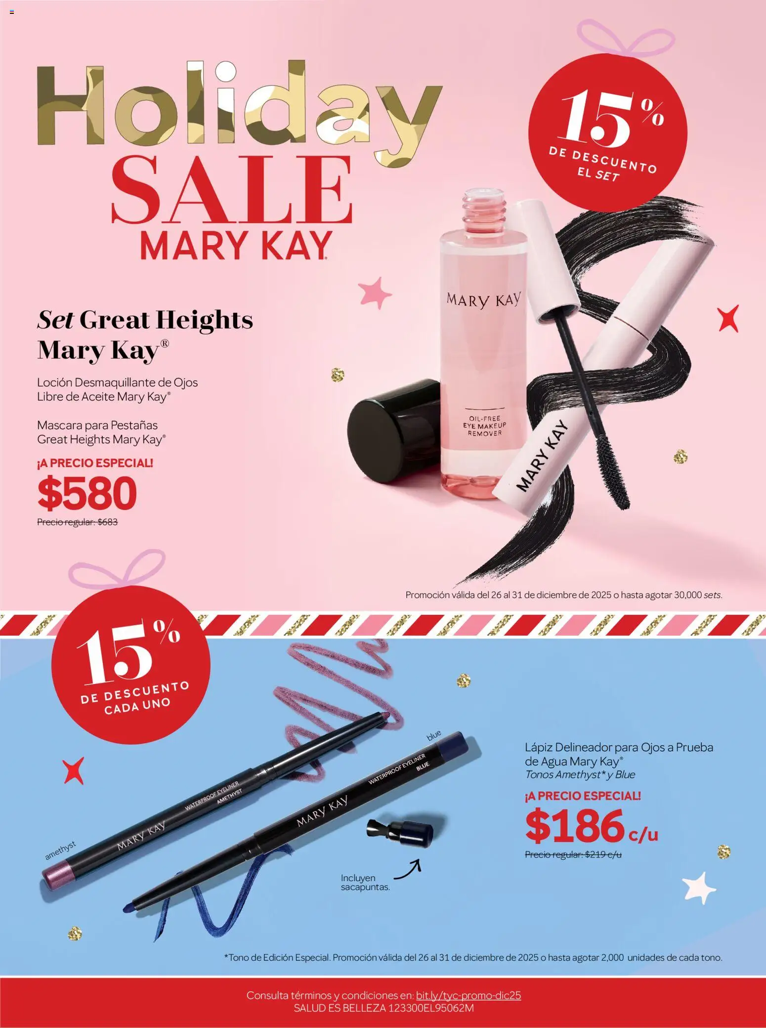 Nuevas ofertas de Mary Kay válidas en toda la República Mexicana desde el 26.12.2025. ¡Encuentra las mejores ofertas en Mary Kay catálogo! | Página: 1 | Productos: Máscara, Desmaquillante, Aceite, Delineador